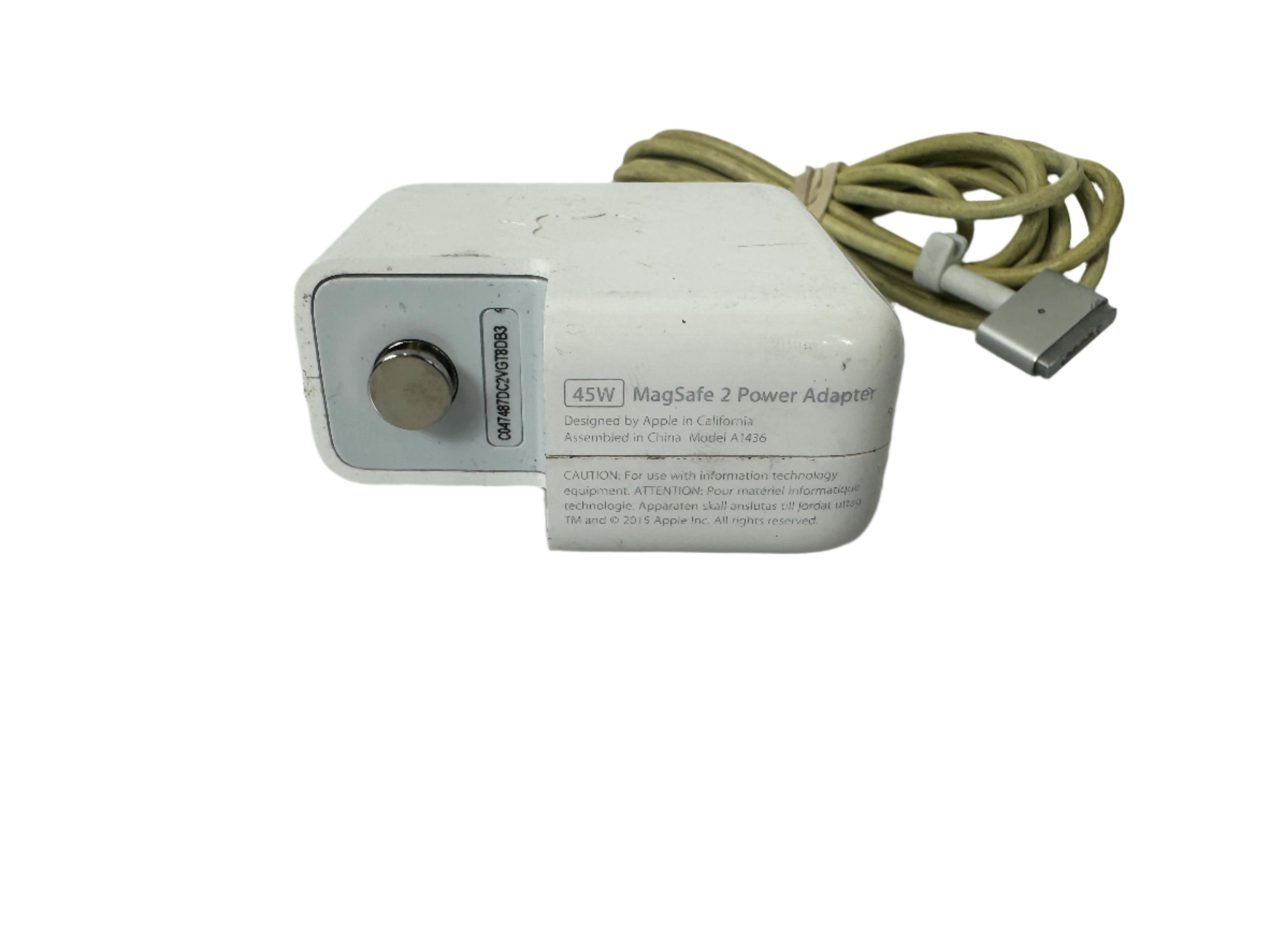 Apple A1436 45W MagSafe 2 Power Adapter *No Duckhead Adapter*
