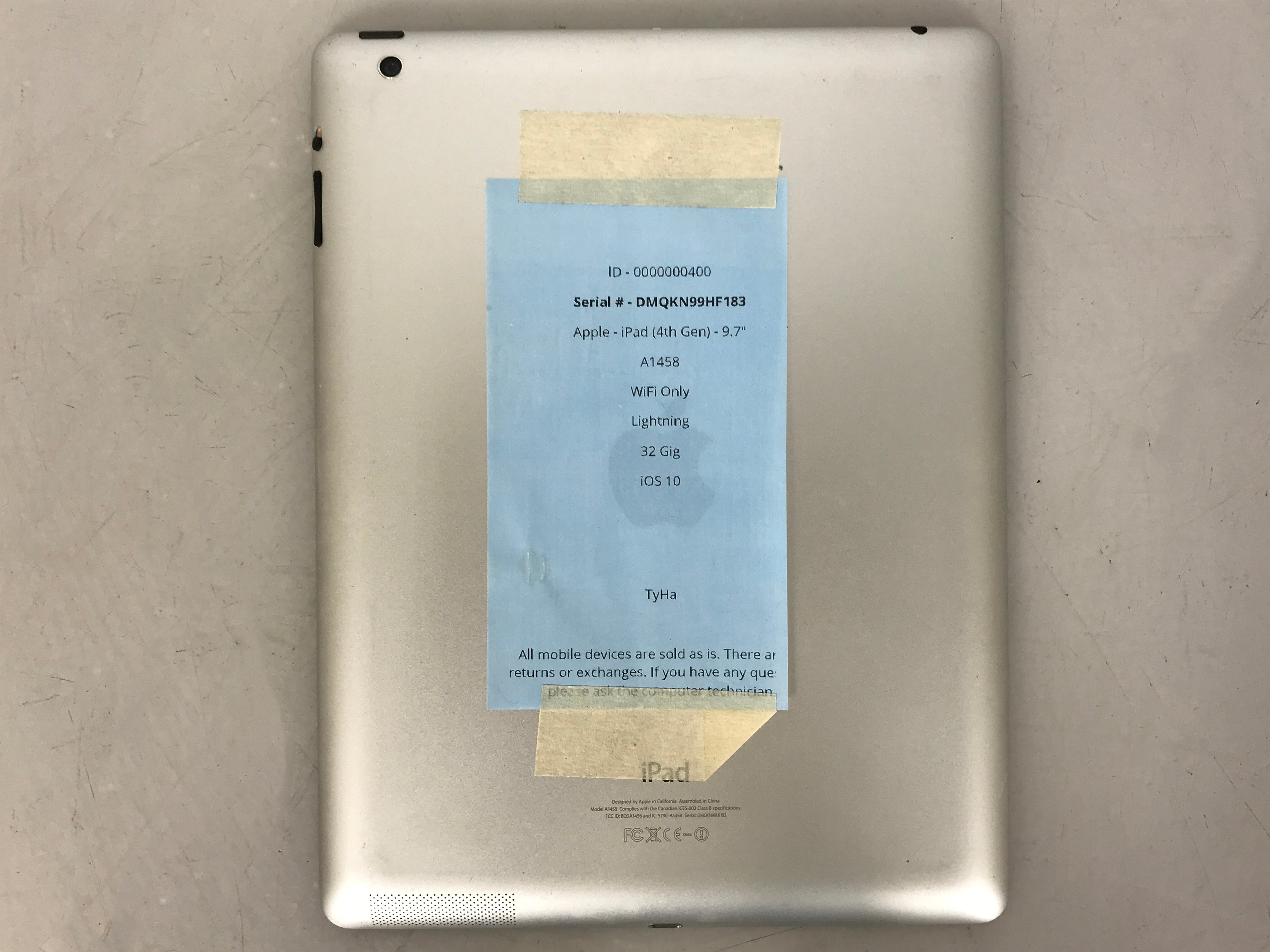 Apple iPad 4th Gen 32GB 9.7" WiFi Only A1458
