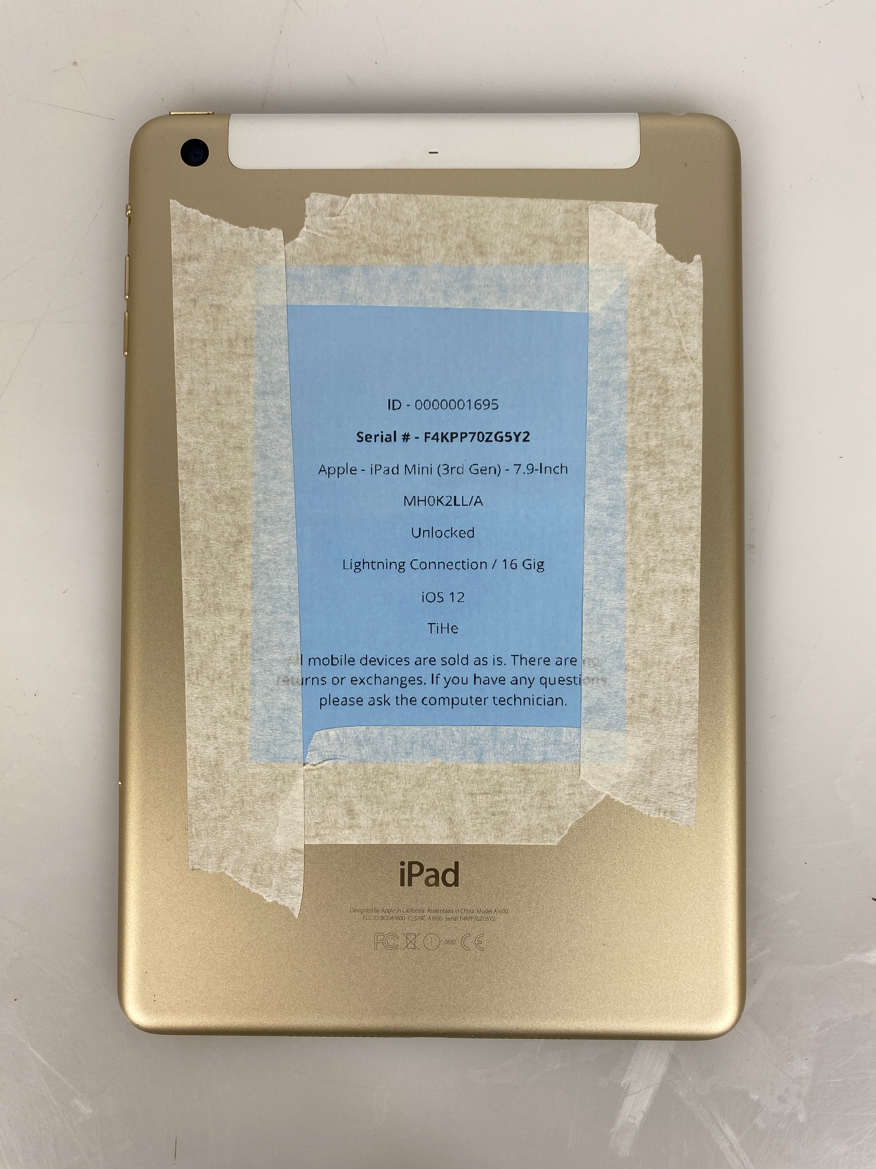 ★Apple iPad mini 3 A1600 Apple iPad Mini 3 A1600 (WiFi + Cellular Unlocked) 64GB