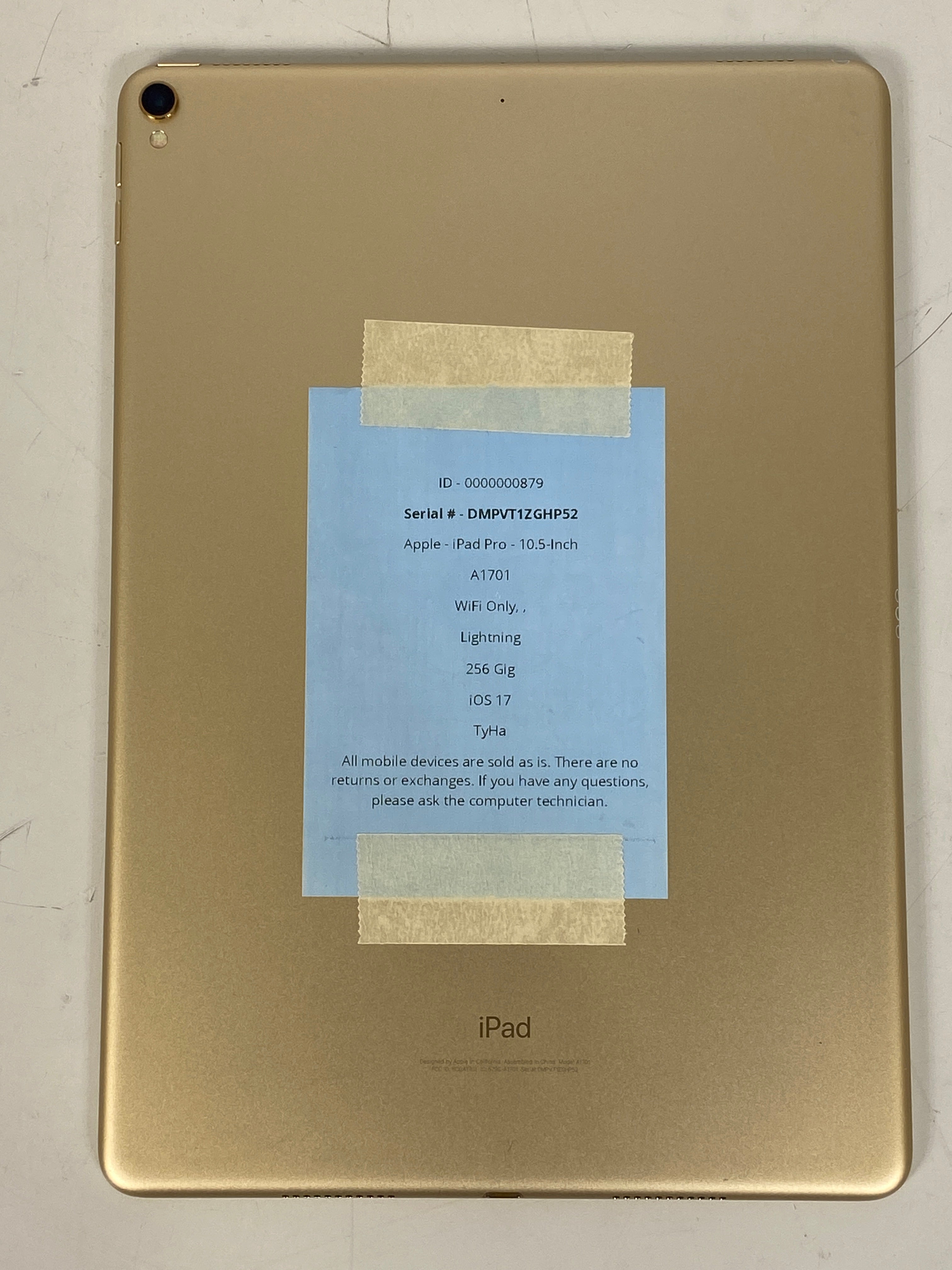 Apple iPad Pro 256GB 10.5" WiFi Only White and Rose Gold A1701