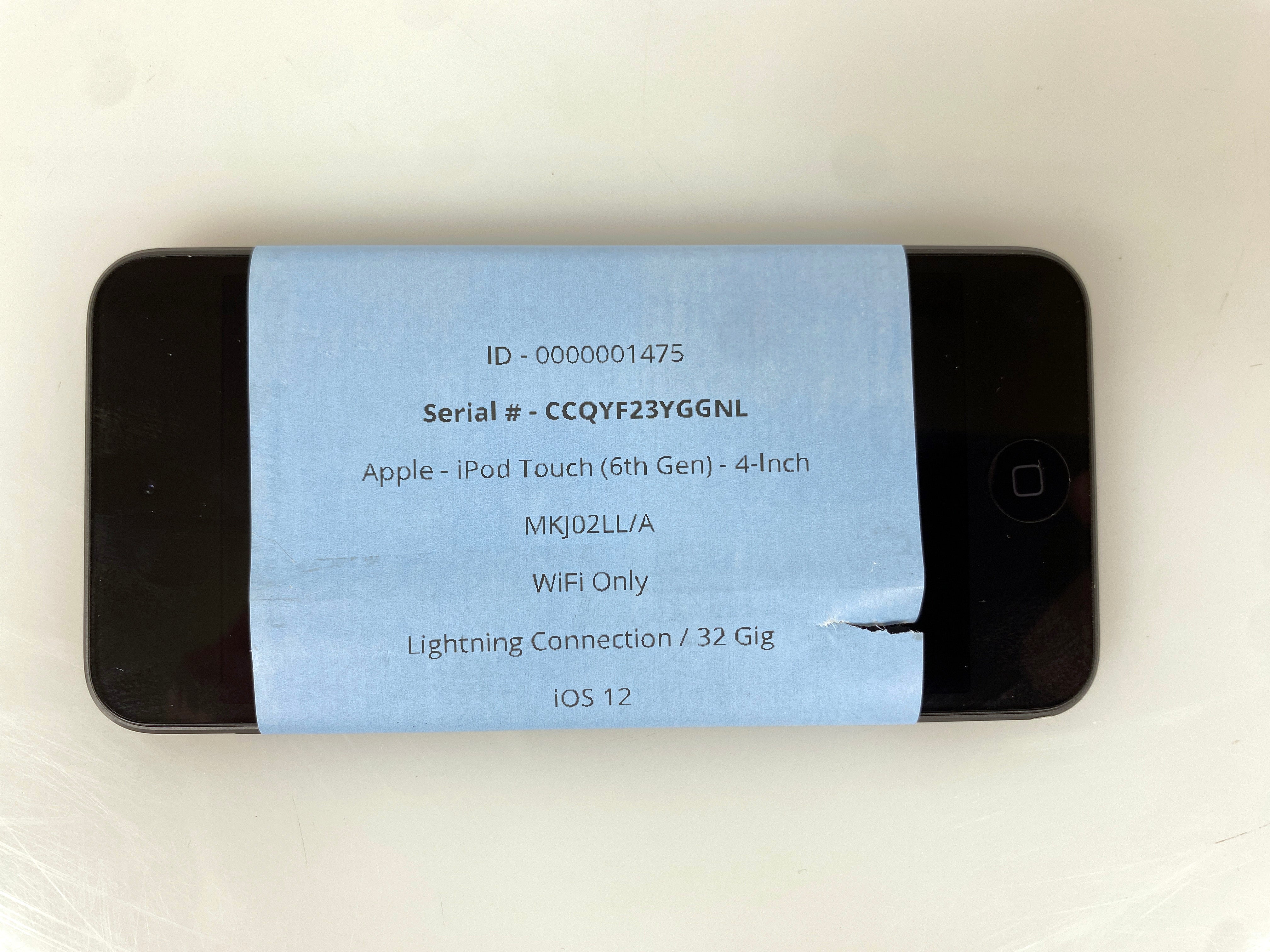 Apple Space Gray iPod Touch 6th Gen 4" 32GB WiFi Only A1574