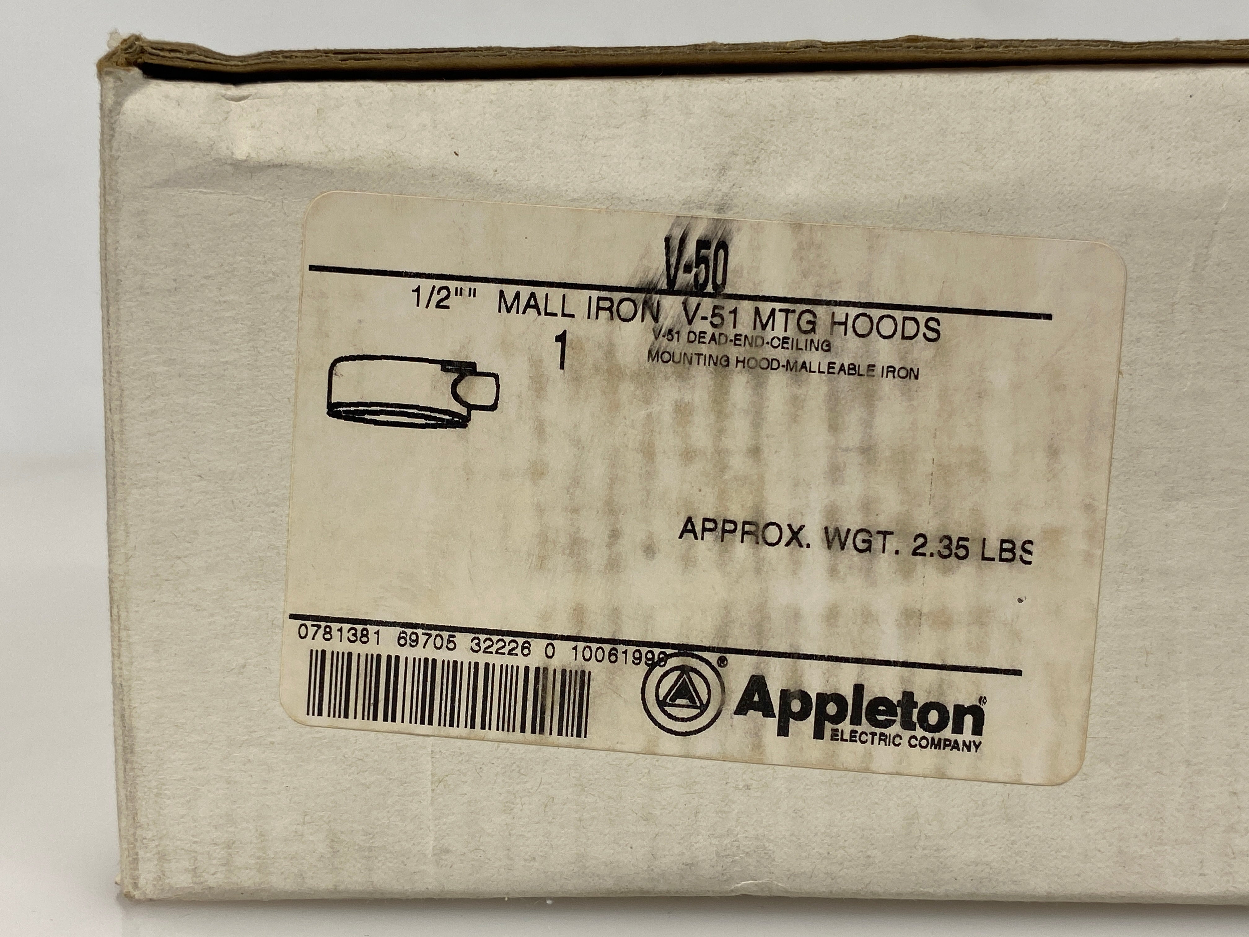 Appleton Products 1/2" Mall Iron V-51 MTG Hoods (Pack of 2)