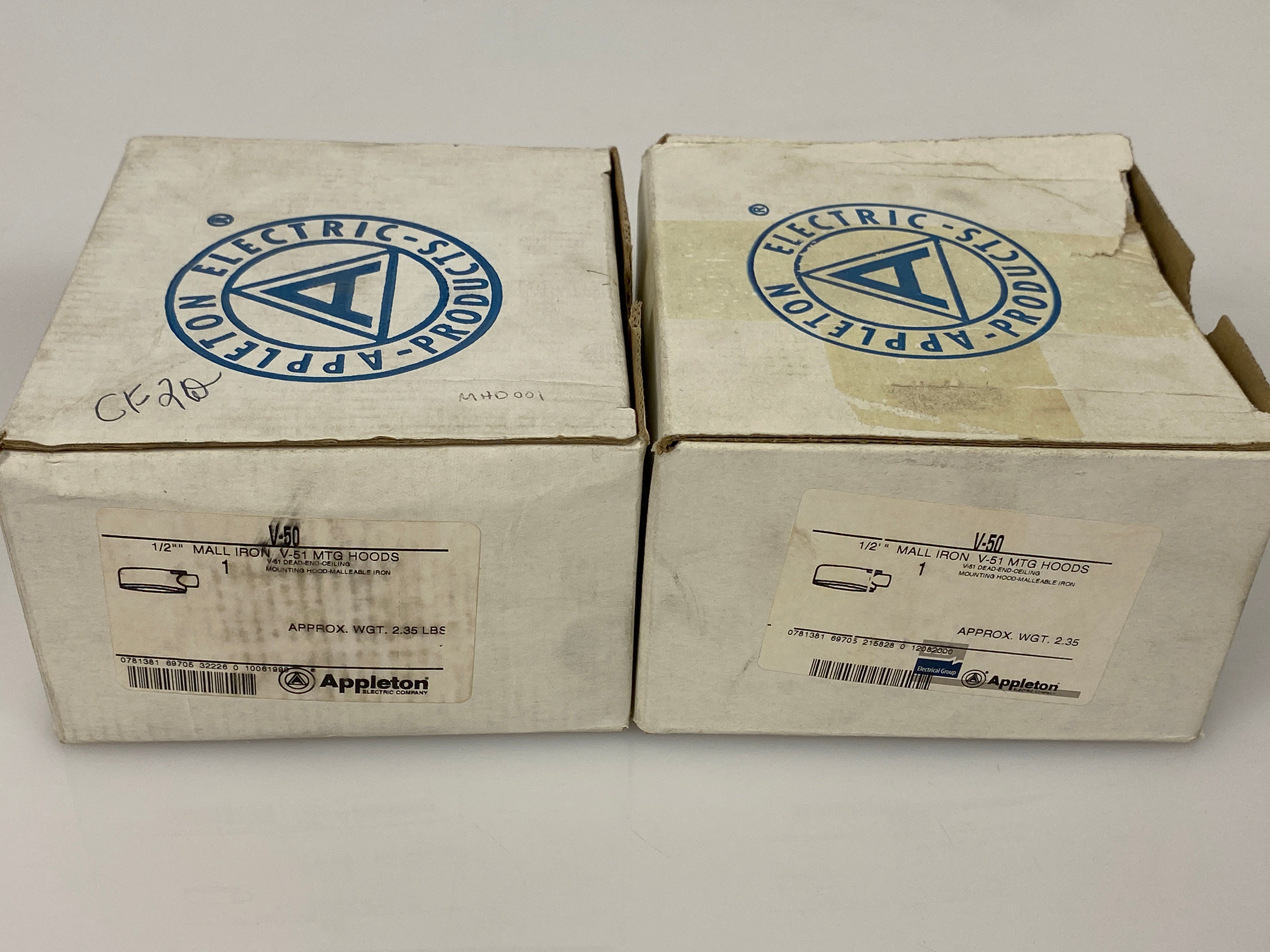 Appleton Products 1/2" Mall Iron V-51 MTG Hoods (Pack of 2)