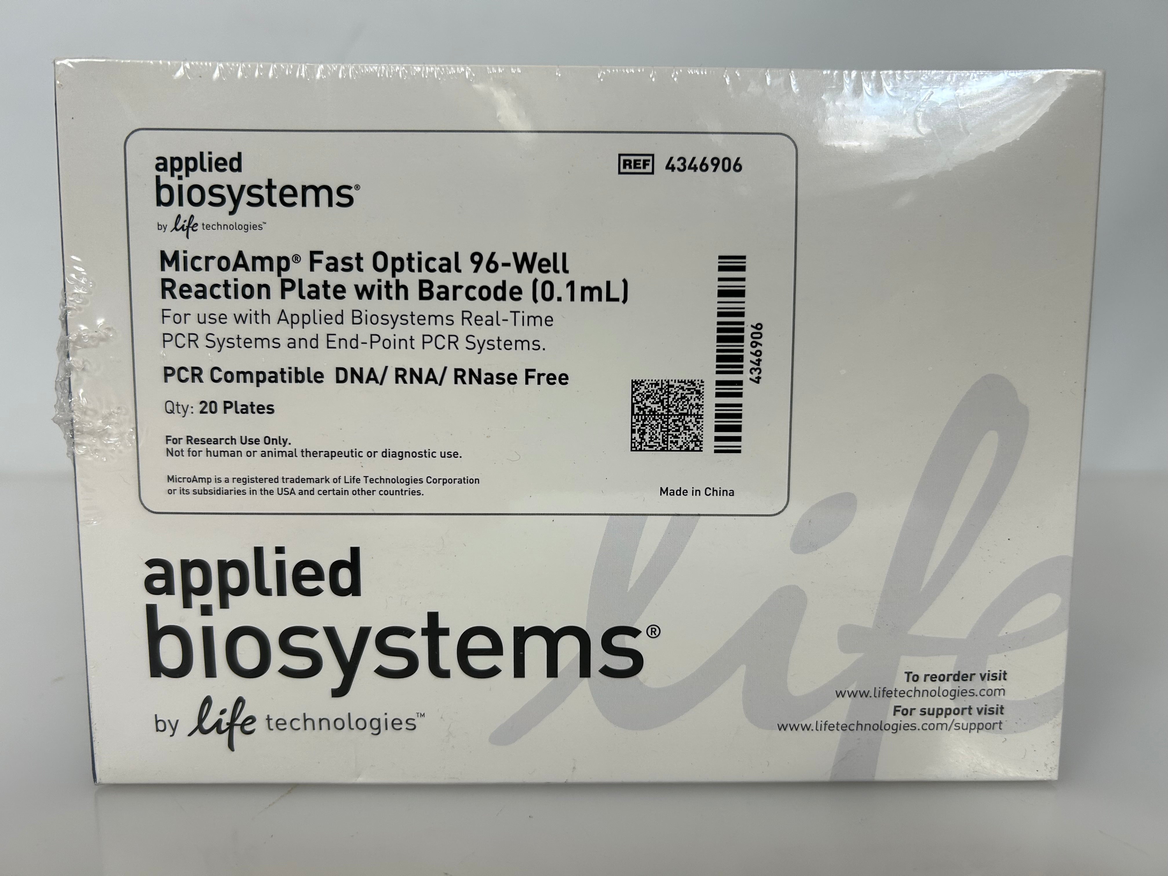 Applied Biosystems Micro Amp Fast Optical 96 Well Reaction Plate (20 count)