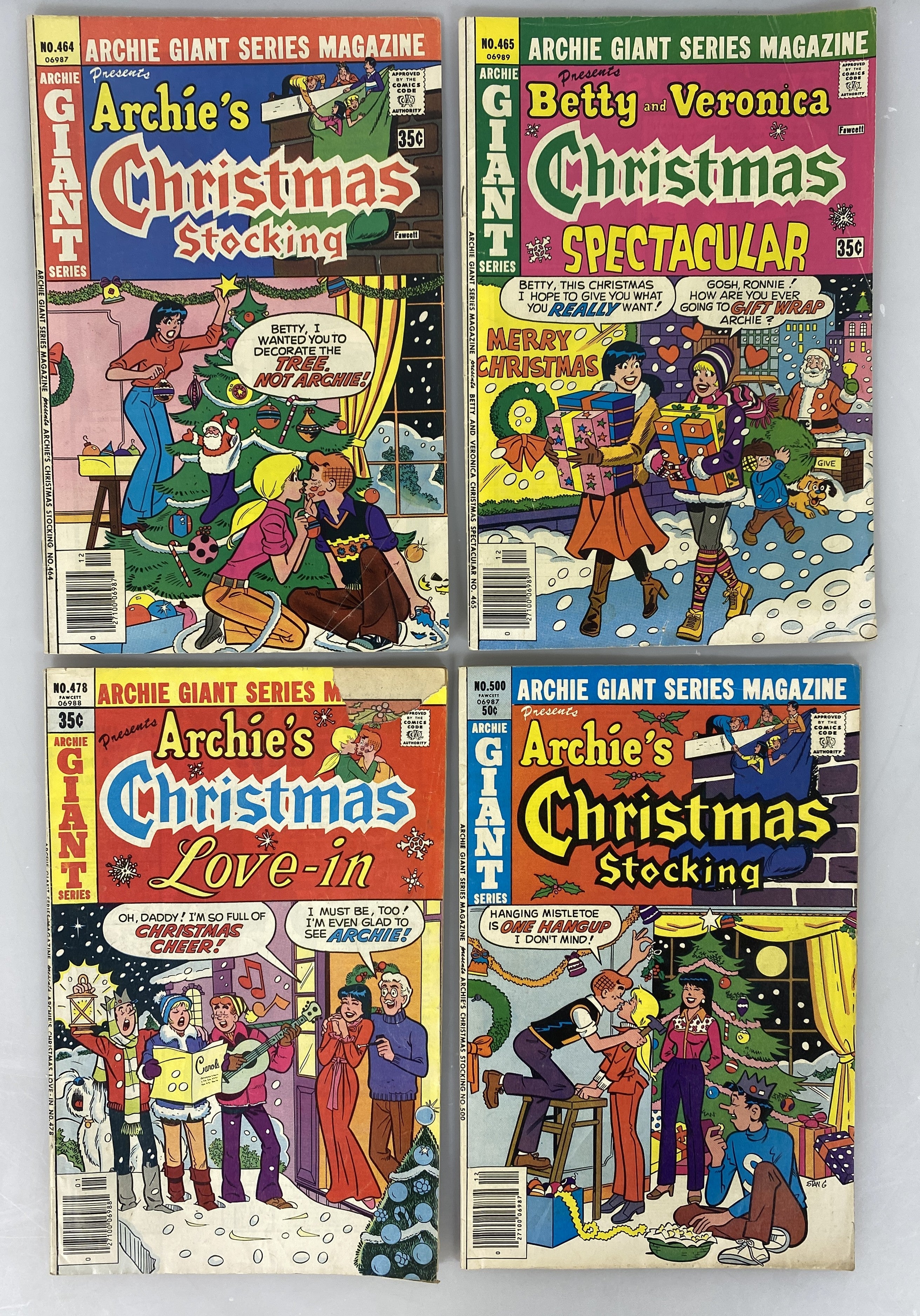 Archie Comic Archie's Christmas Stocking Lot of 4 1977-1980