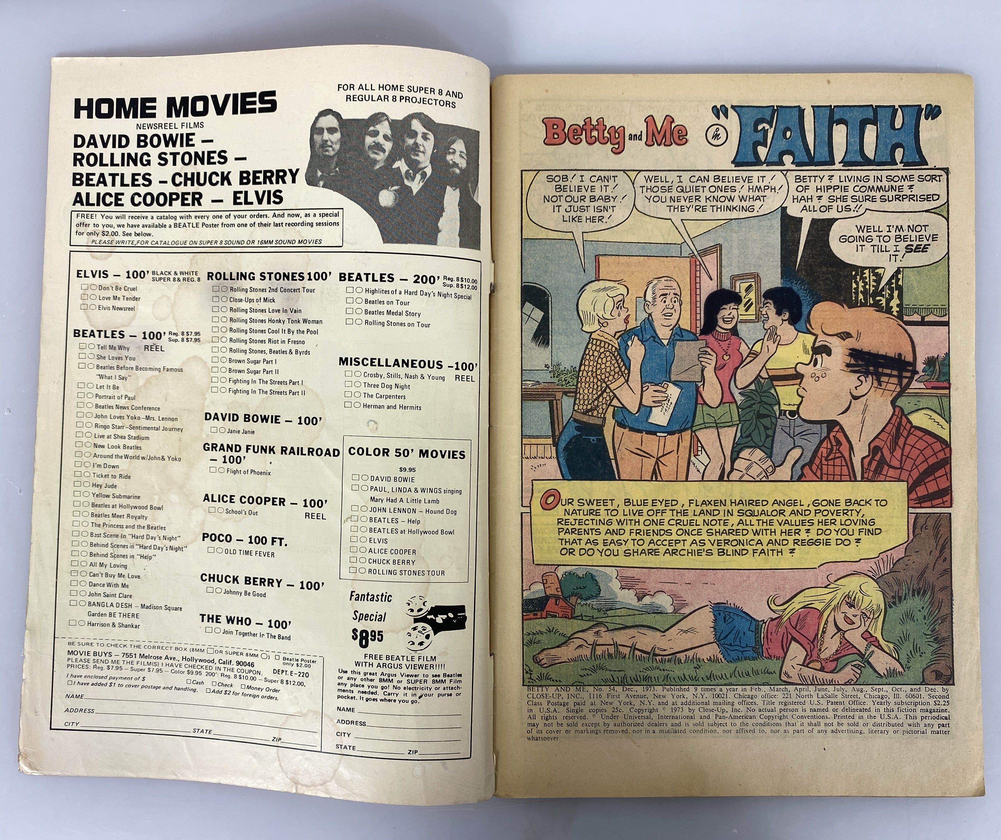 Archie Comic Betty and Me Lot of 10 1970-1977