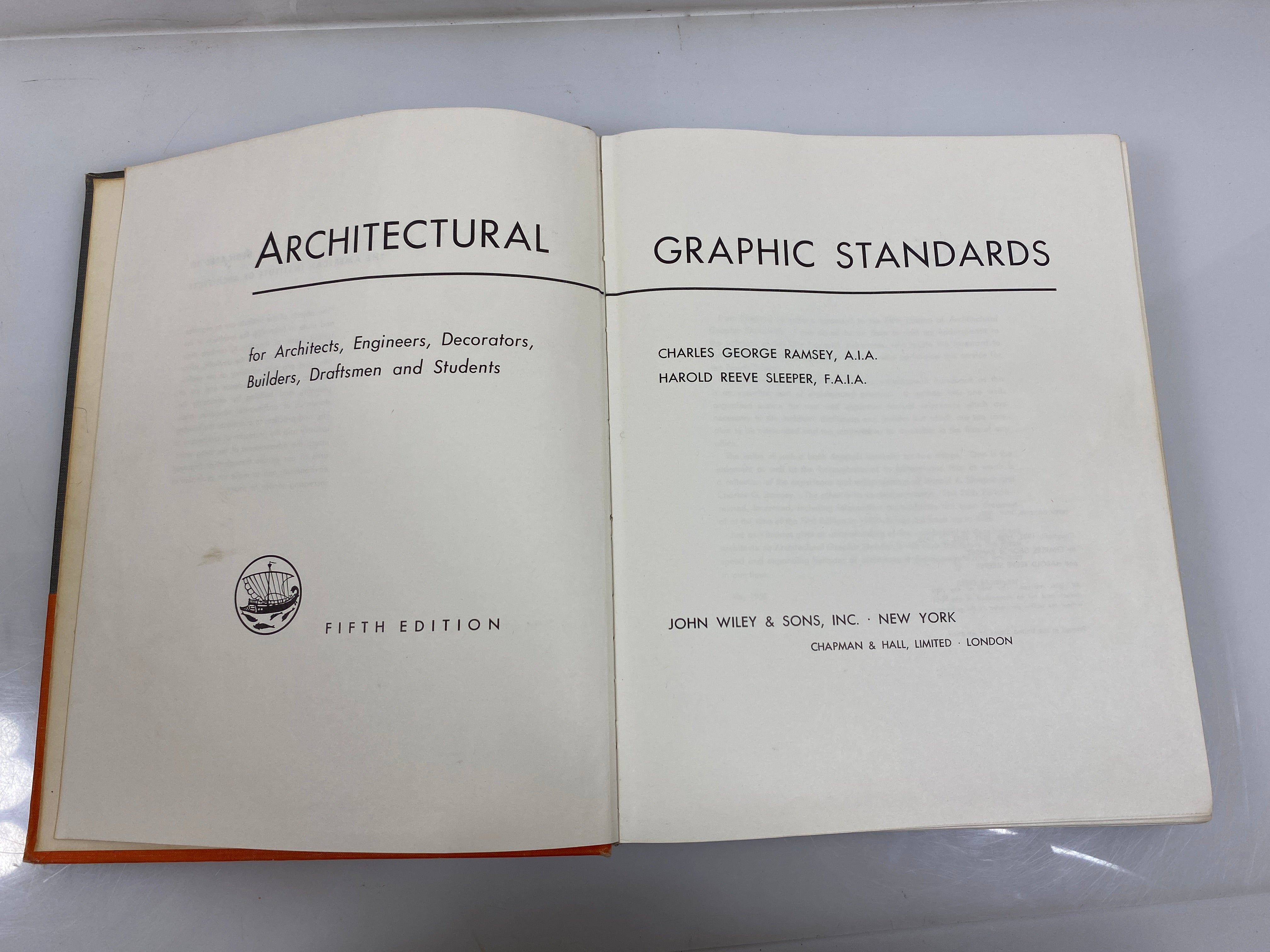 Architectural Graphic Standards by Ramsey & Sleeper 1959 5th Ed. HC