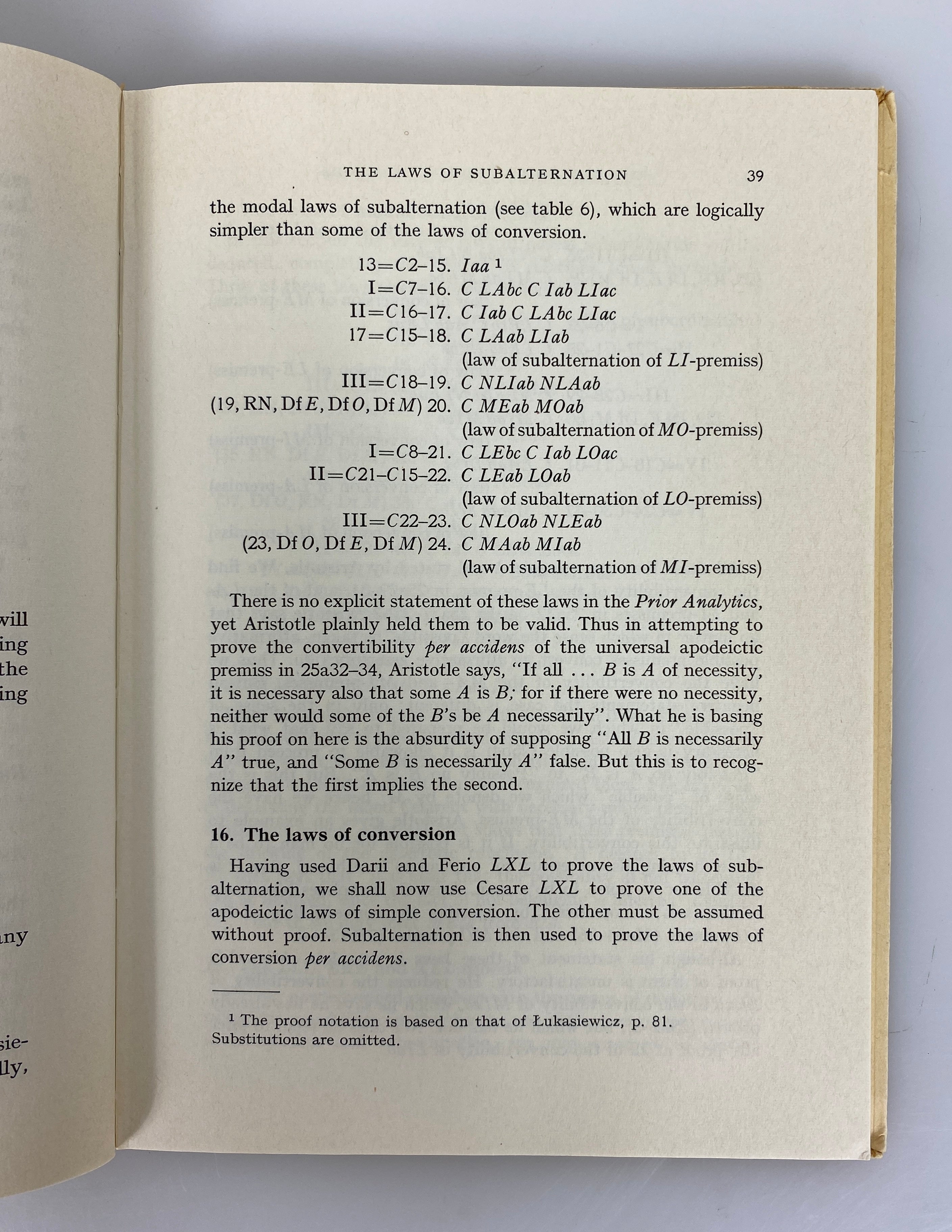 Aristotle's Modal Syllogisms by Storrs McCall 1963 Ex-Library SC