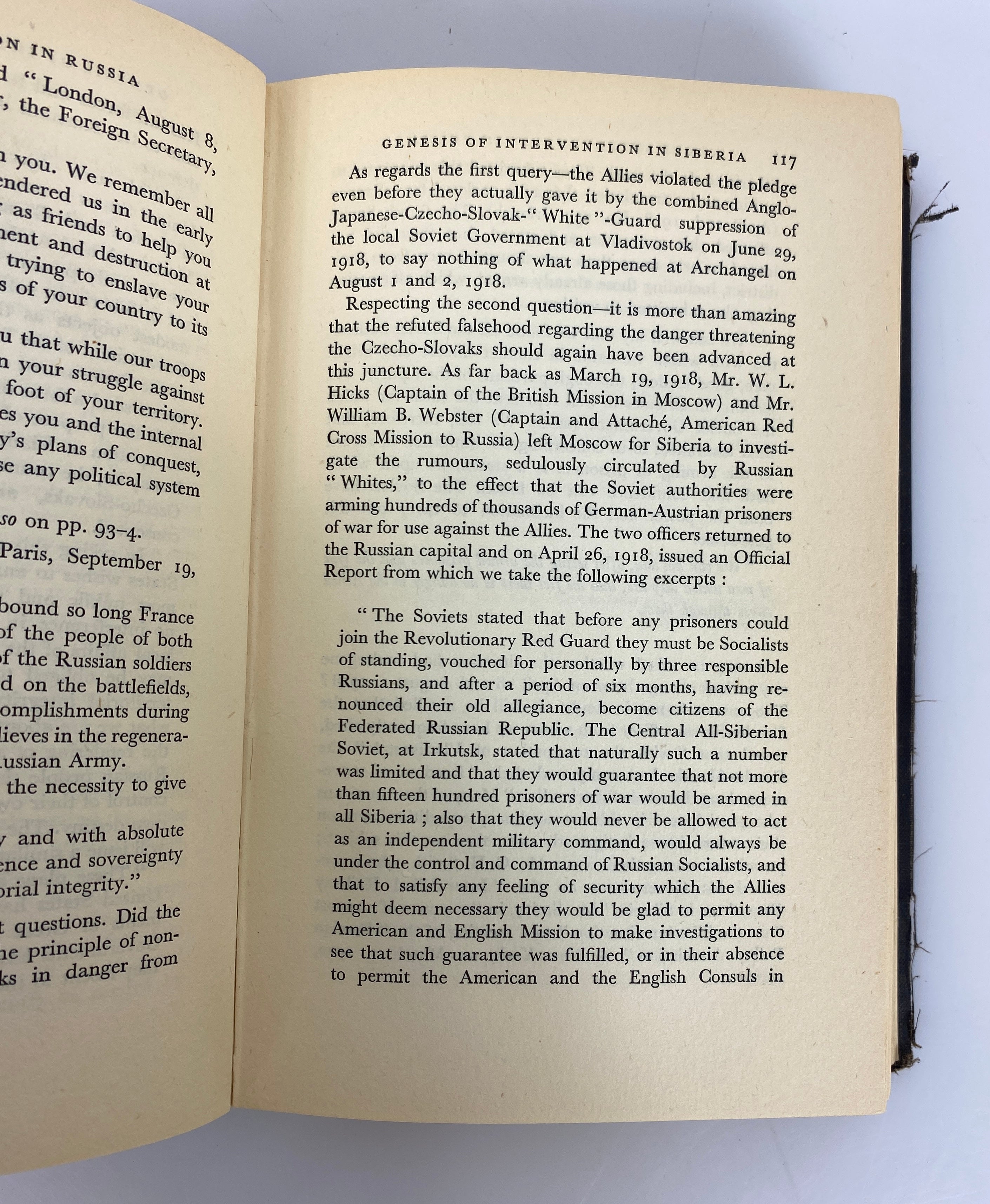 Armed Intervention in Russia 1918-1922 by Coates & Coates 1935 Ex-Library HC