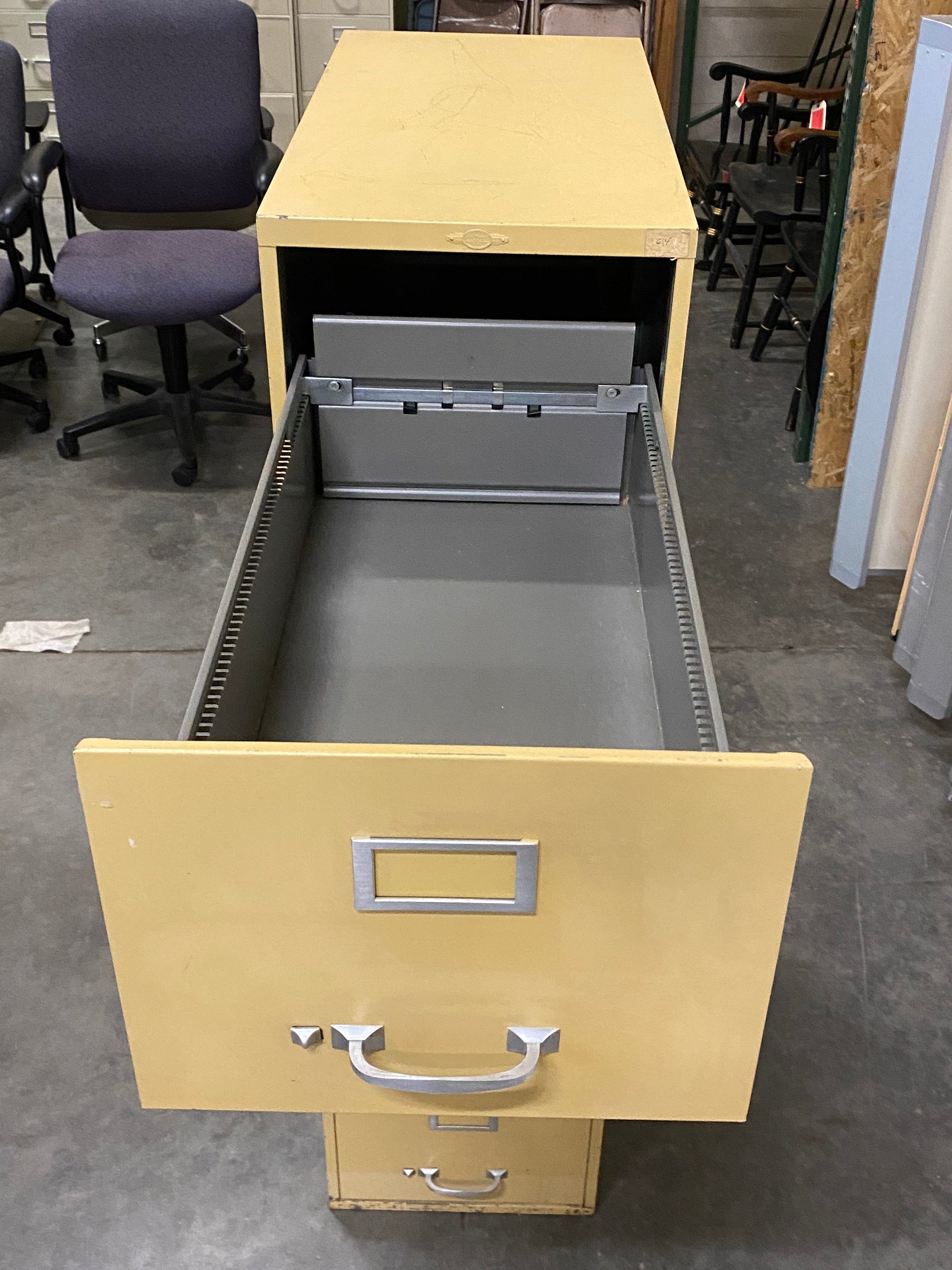Art Metal Mustard Colored 5 Drawer Lockable File Cabinet