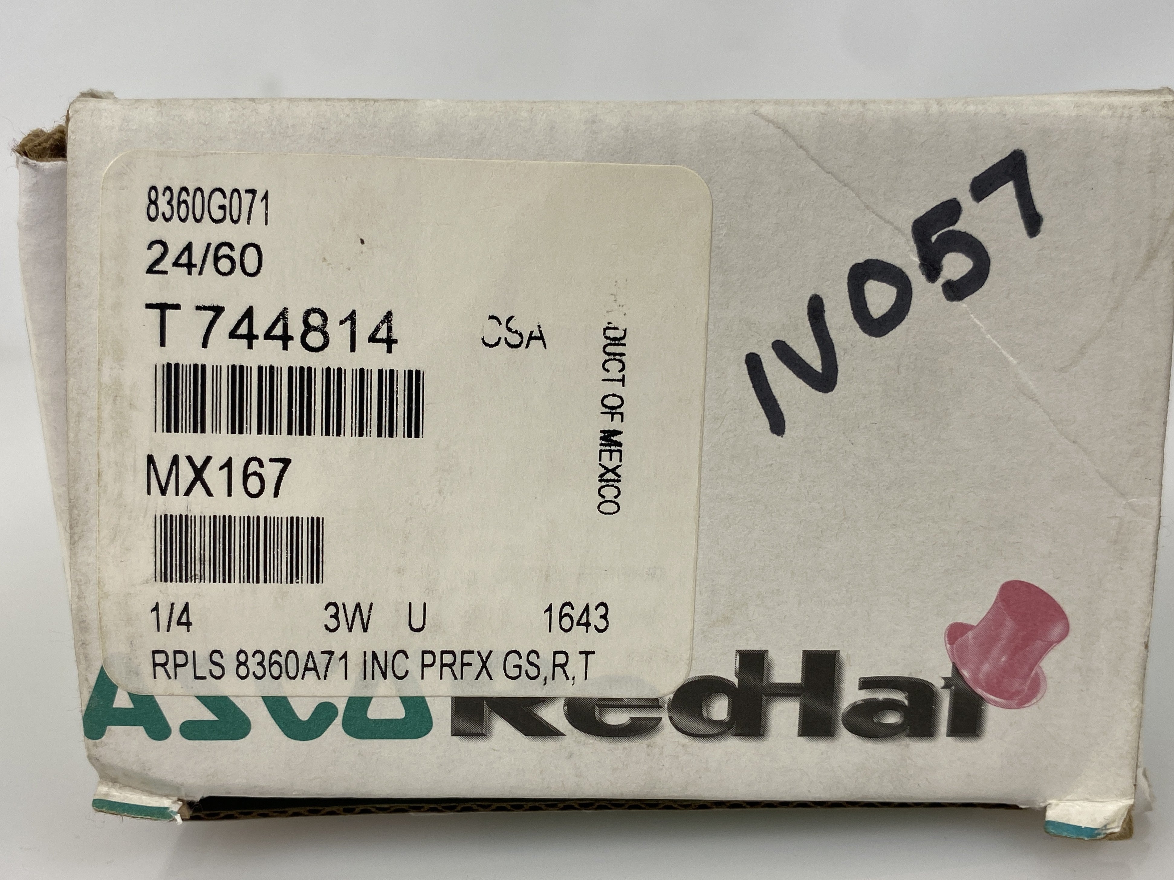 ASCO Red Hat Solenoid Valve 1/4" 3-Way 24V