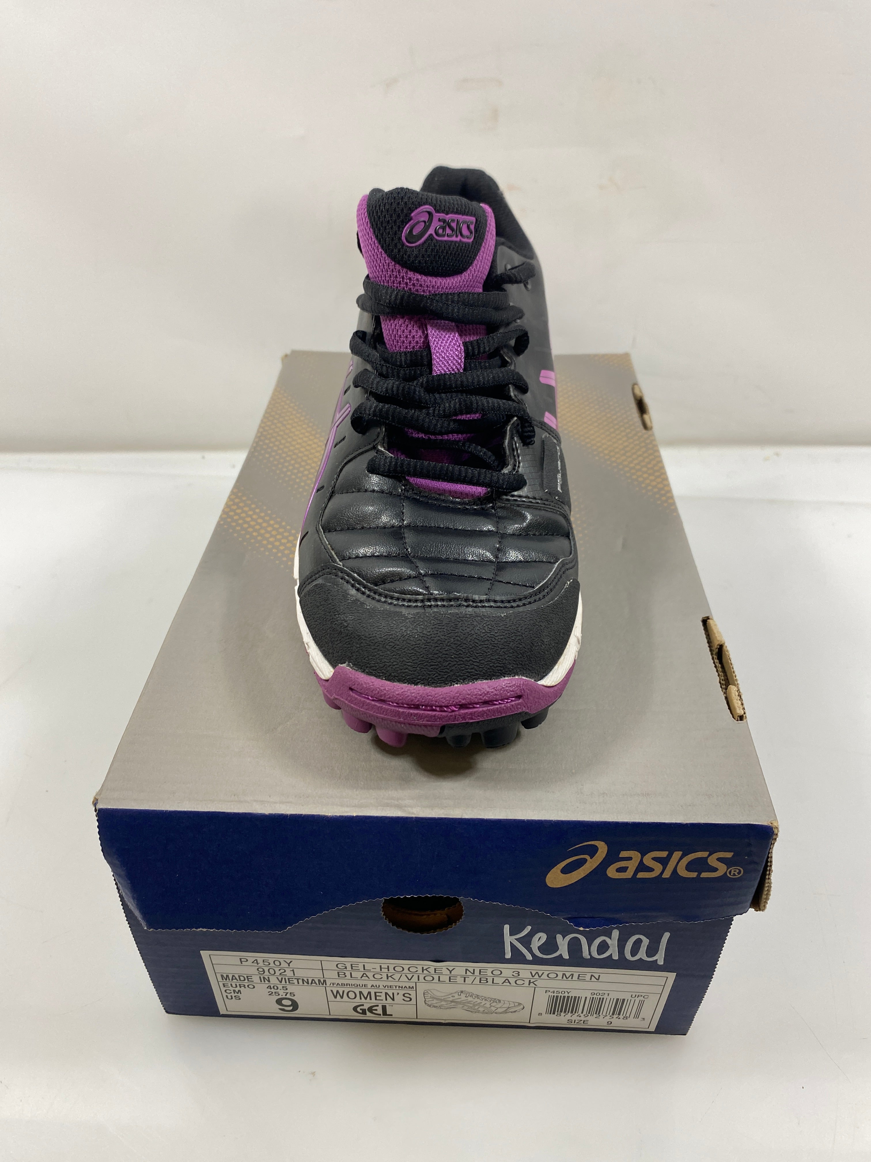 ASICS Black and Violet Gel-hockey Neo 3 Field Hockey Shoes Women's Size 9 *New*