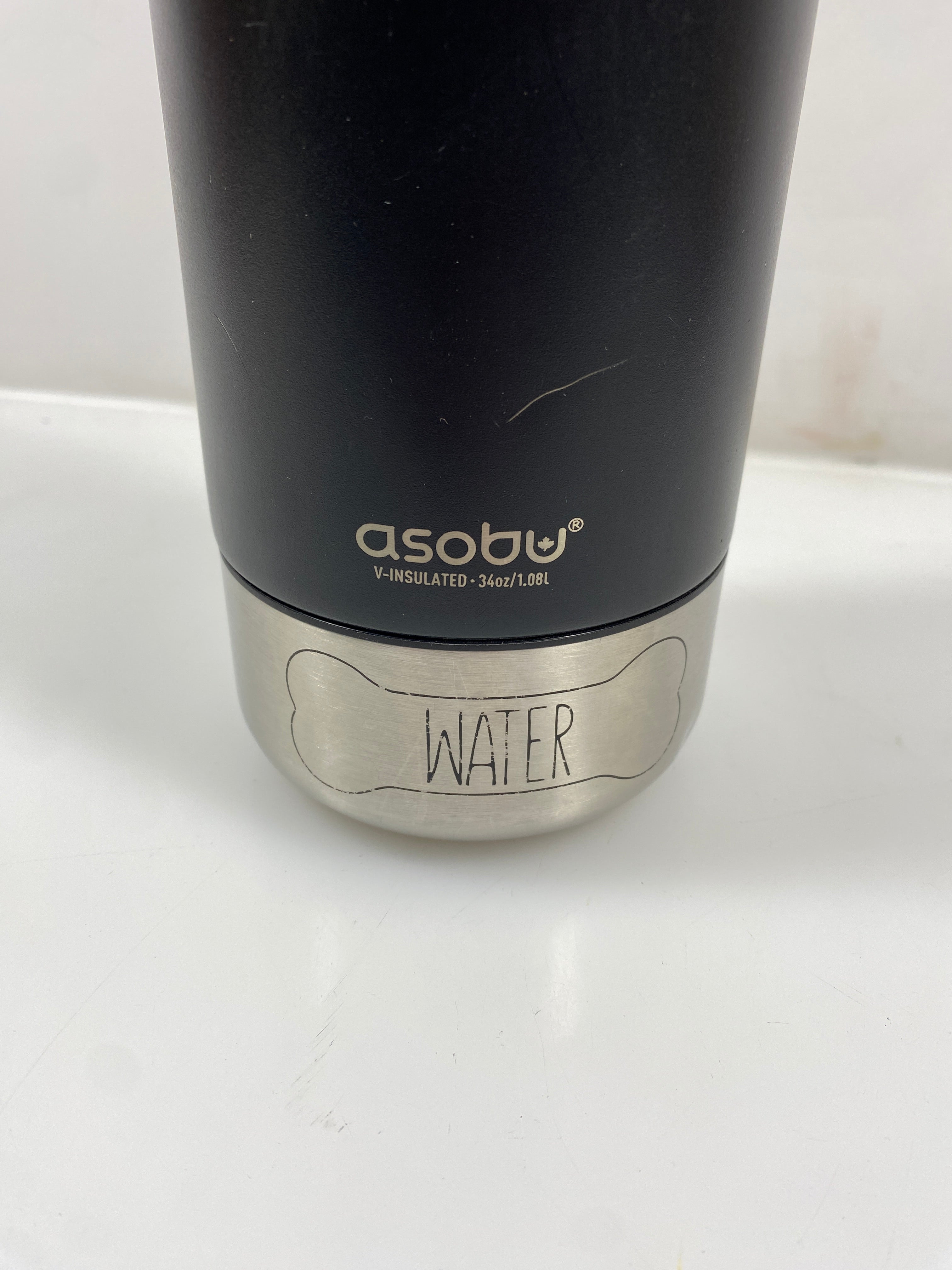 Asobu Black Vacuum Insulated Water Bottle 34 oz
