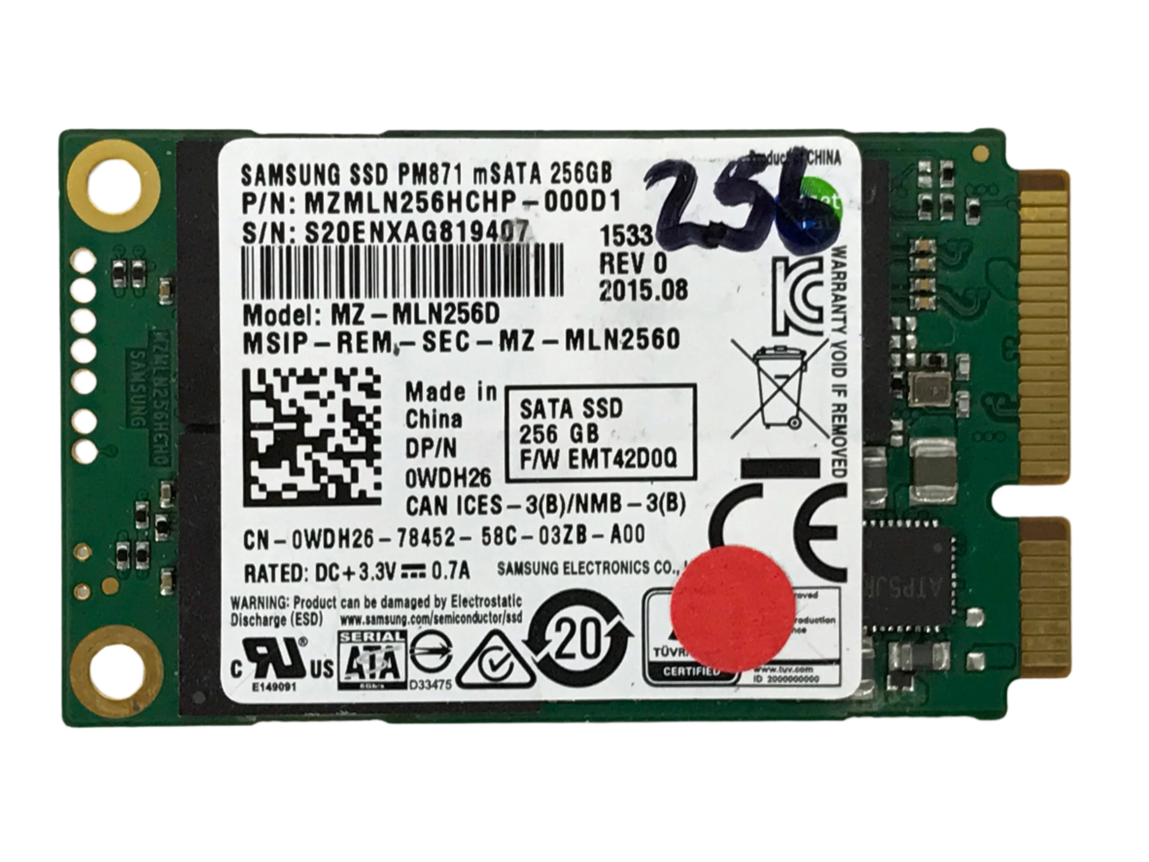 Assorted 256GB mSATA SSD