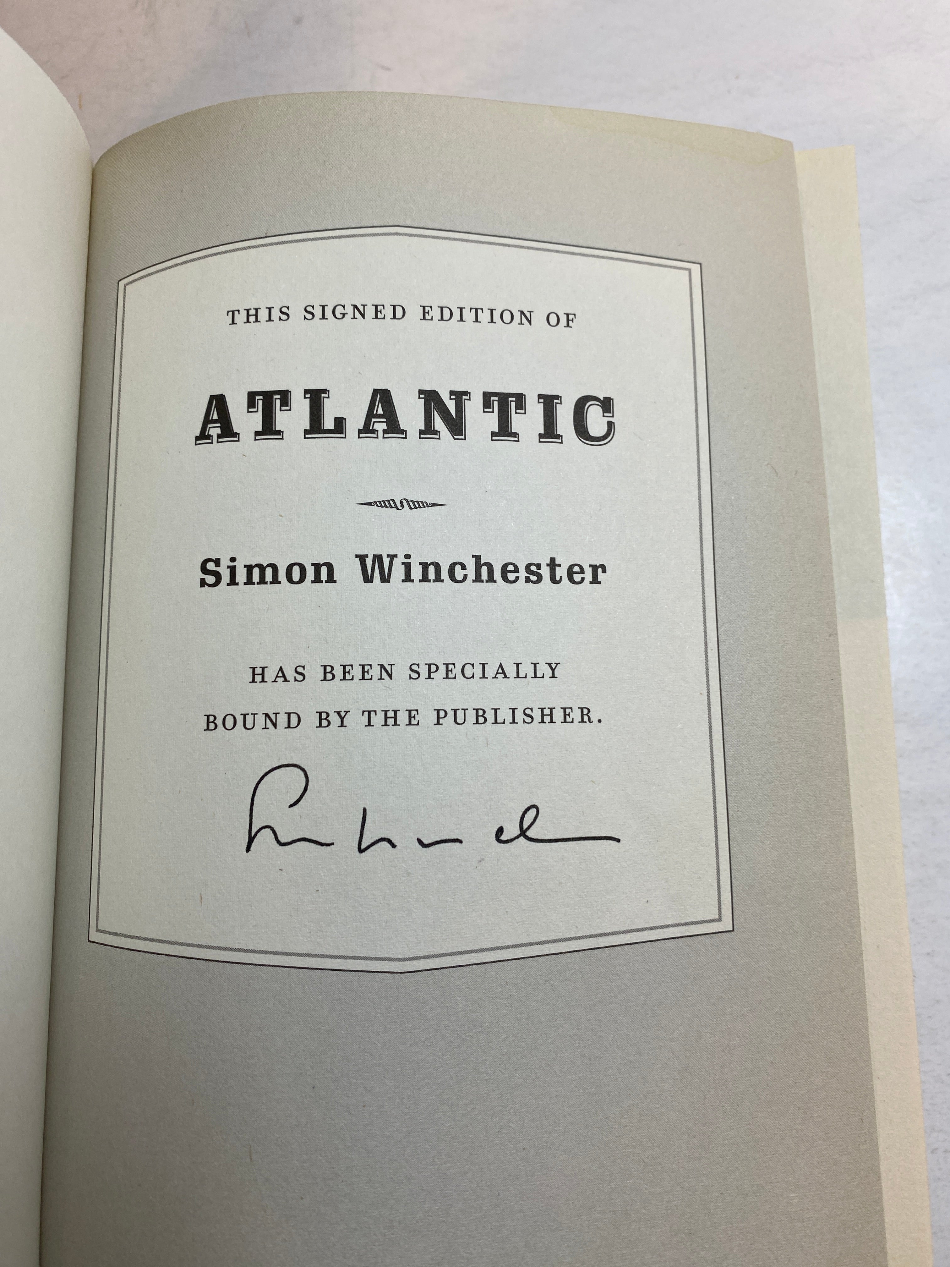 Atlantic by Simon Winchester HCDJ 2010 *Signed*