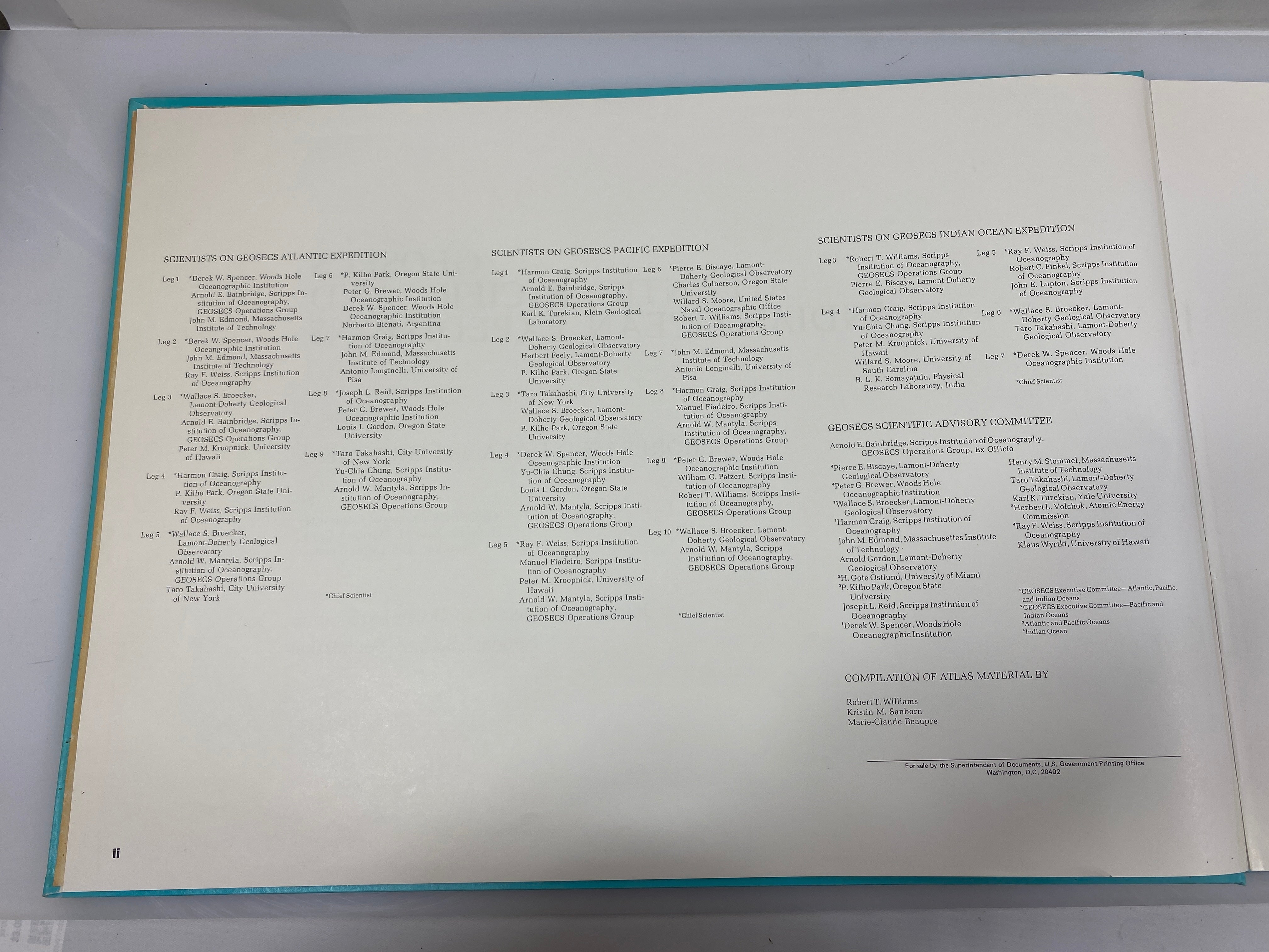 Atlantic, Pacific, & Indian Ocean Expeditions Shorebased Data/Graphics 1987 HC