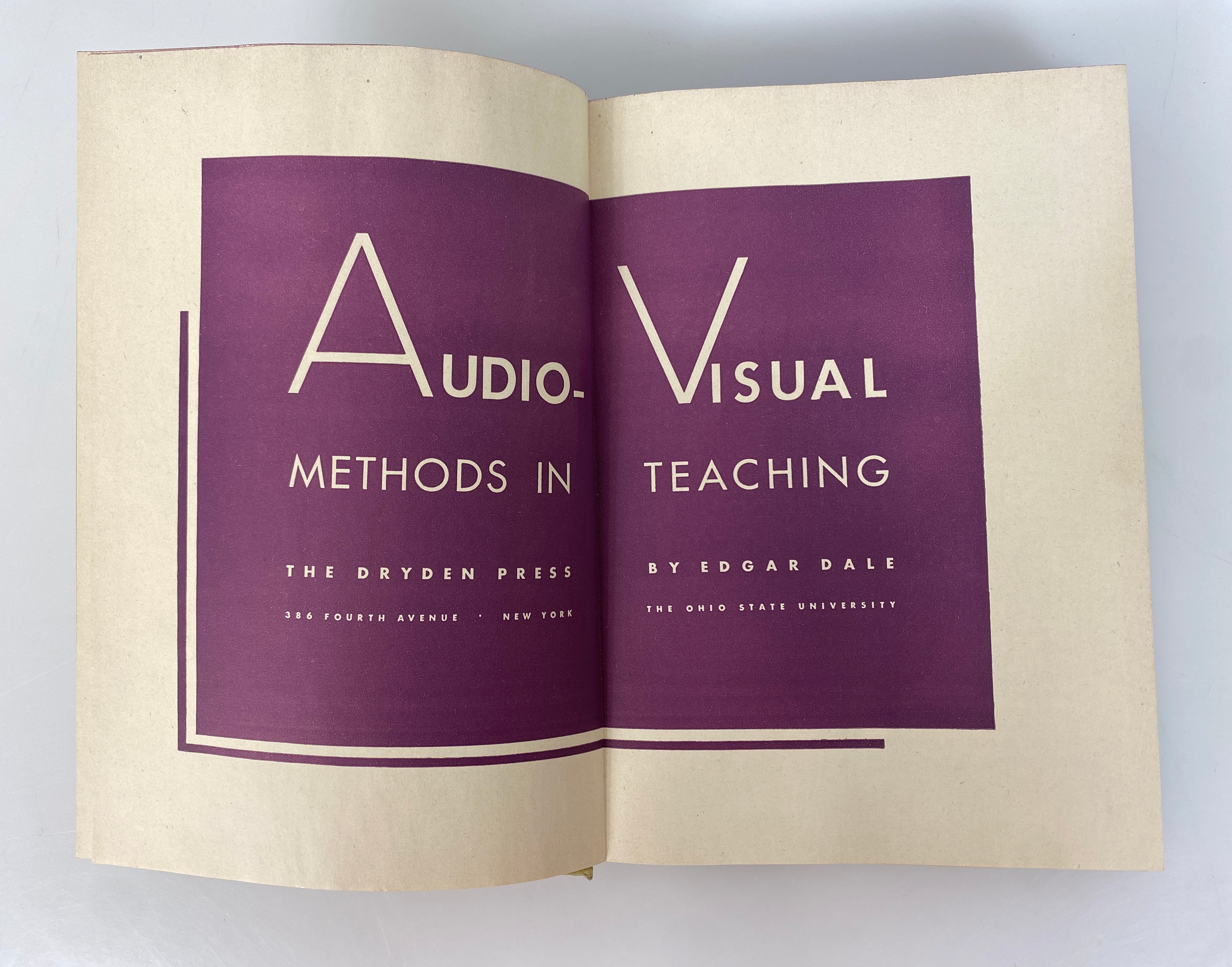Audio-Visual Methods in Teaching by Edgar Dale 1947 3rd Print HC