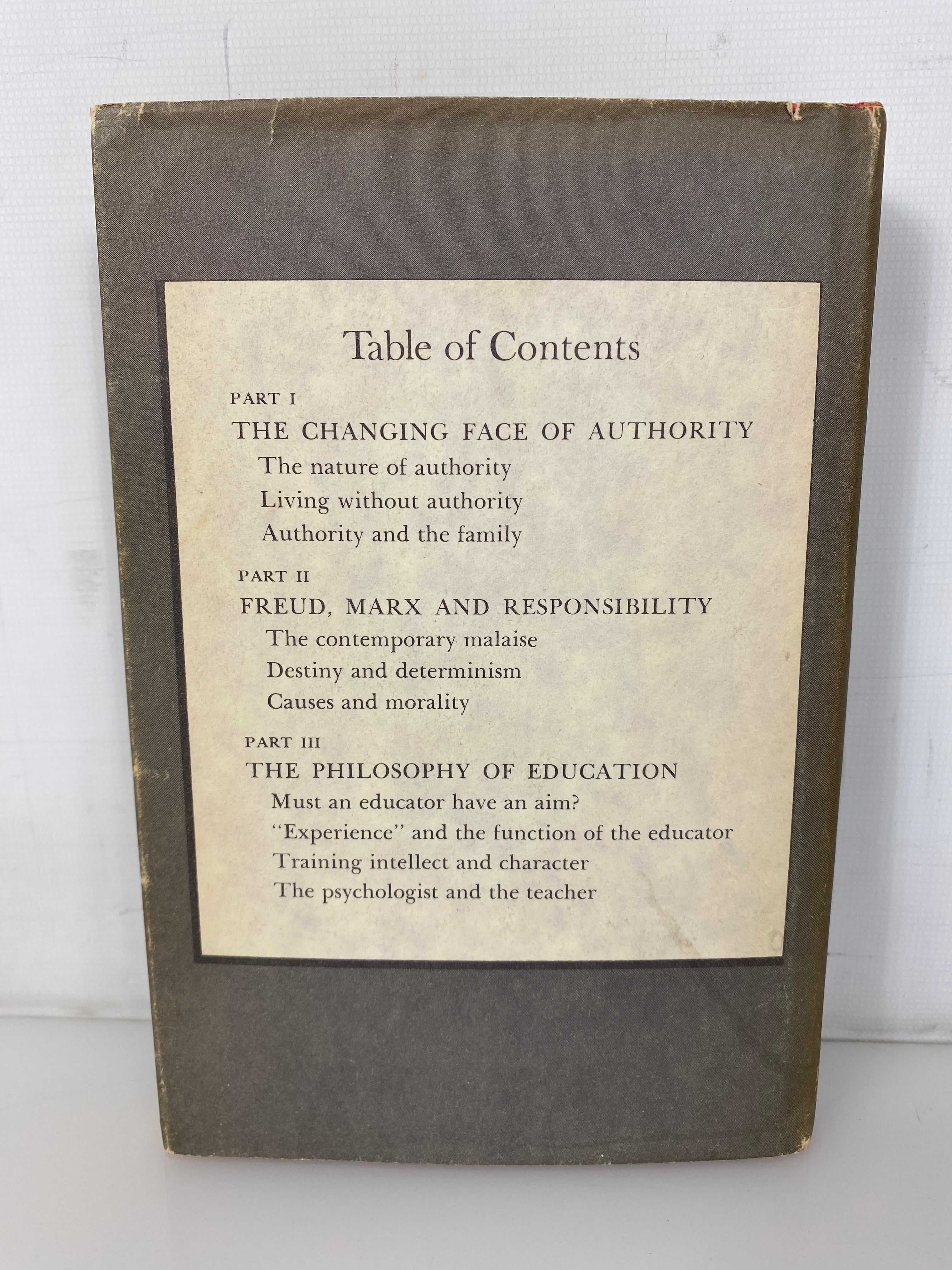 Authority Responsibility & Education by Richard Peters 1960 1st Edition HCDJ
