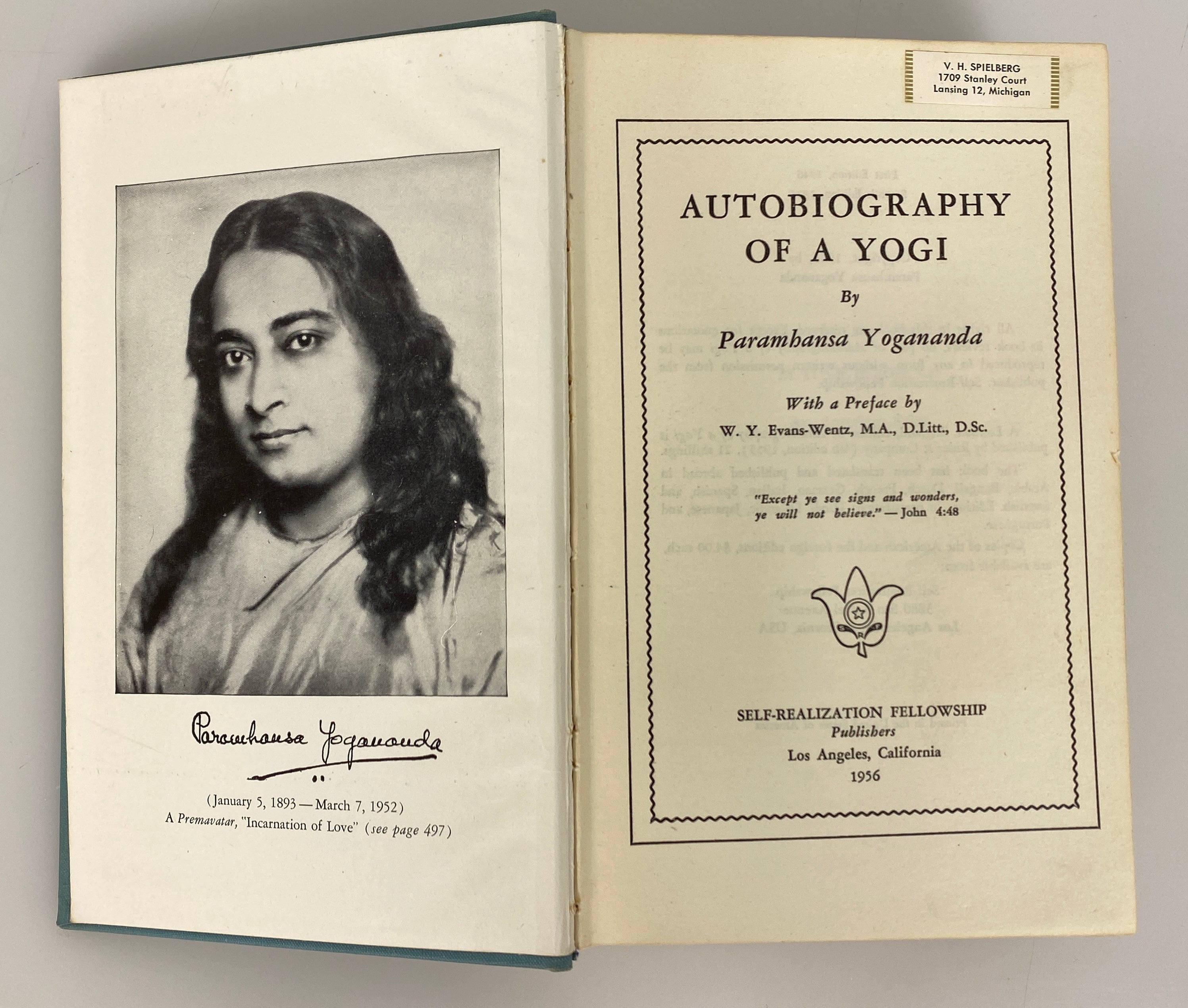 Autobiography of a Yogi by Paramhansa Yogananda 1956 Seventh Edition HC