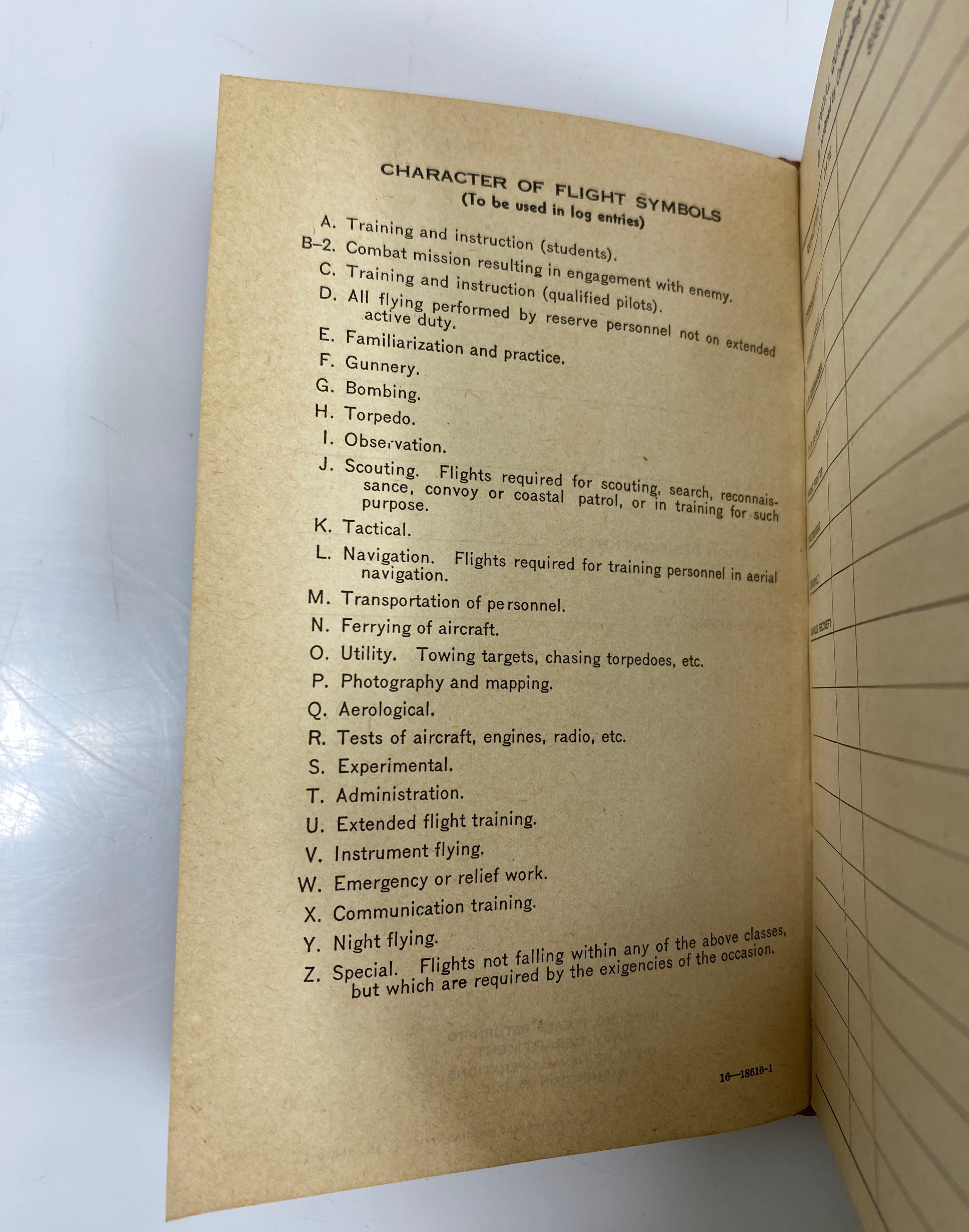 Aviators Flight Log Book Navy Departments HC