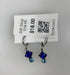 Baked Beads Diamond Stacked Blue Crystal Earrings