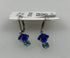 Baked Beads Diamond Stacked Blue Crystal Earrings