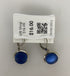 Baked Beads Silver Blue Sea Glass Dangle Earrings