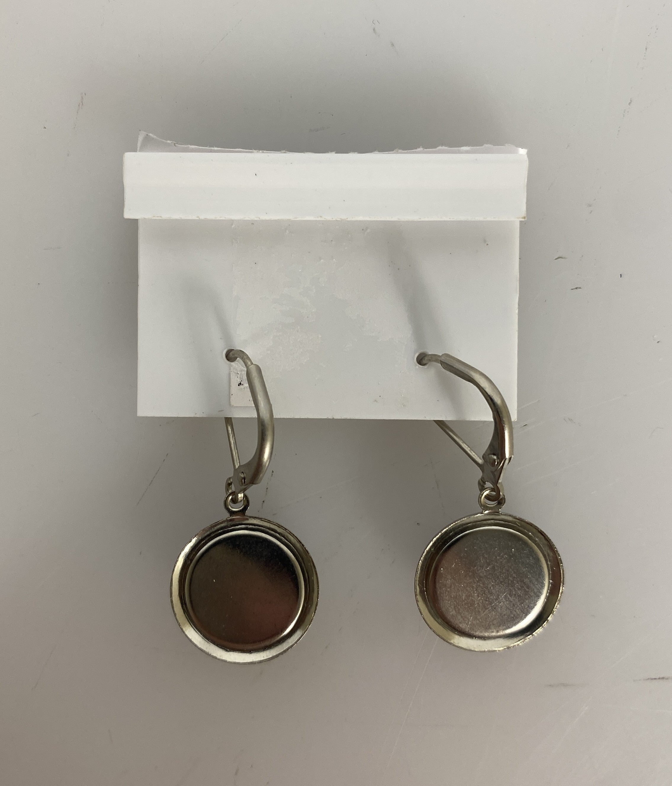 Baked Beads Silver Blue Sea Glass Dangle Earrings