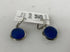 Baked Beads Silver Blue Sea Glass Dangle Earrings