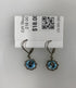 Baked Beads Silver Light Blue Crystal Flower Earrings