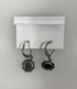 Baked Beads Silver Light Blue Crystal Flower Earrings