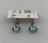 Baked Beads Silver Light Blue Crystal Flower Earrings