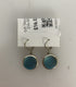 Baked Beads Silver Light Blue Sea Glass Dangle Earrings