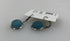 Baked Beads Silver Light Blue Sea Glass Dangle Earrings