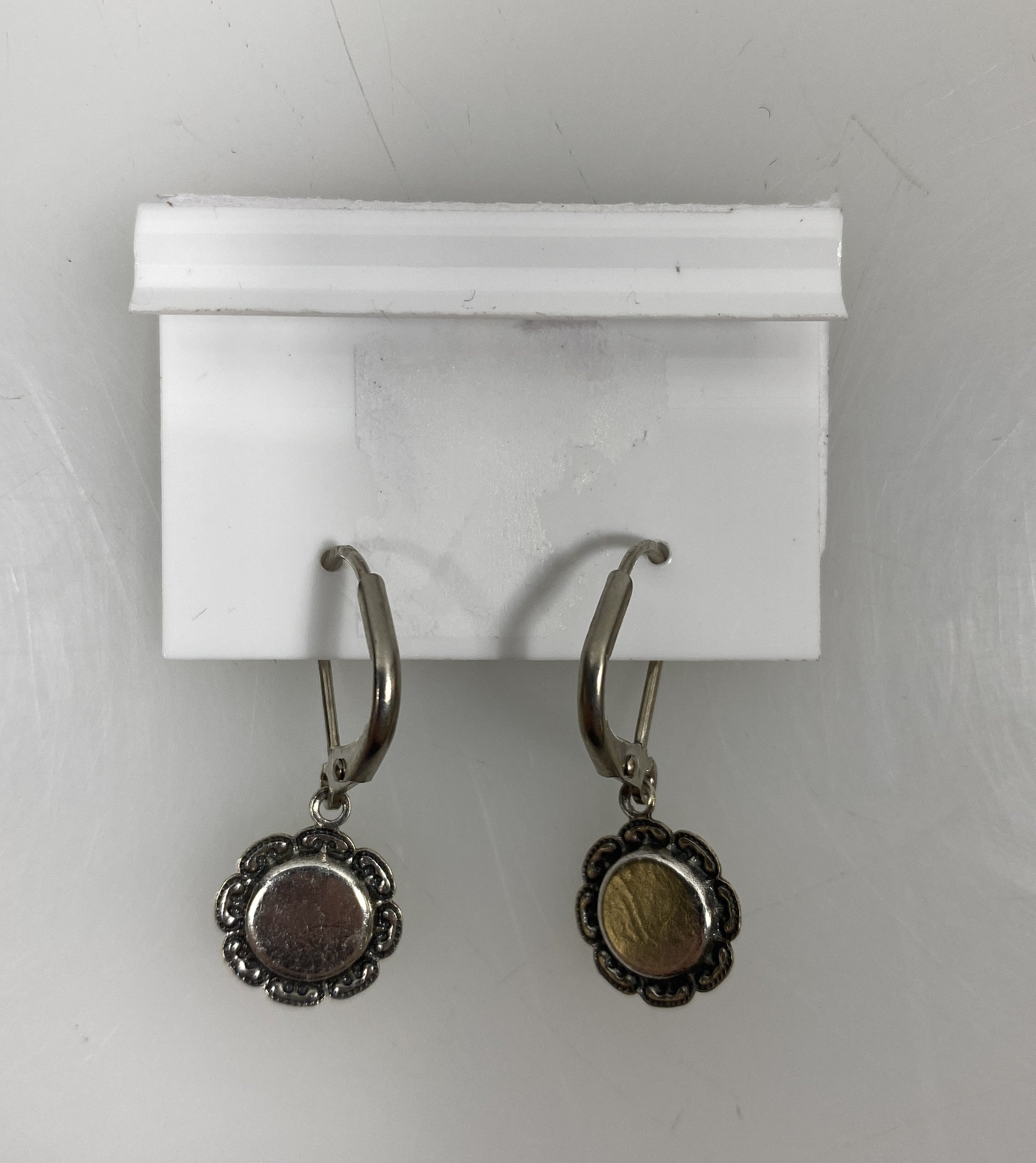 Baked Beads Silver Multicolored Crystal Flower Earrings
