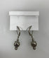 Baked Beads Silver Triple Stacked White Crystal Earrings