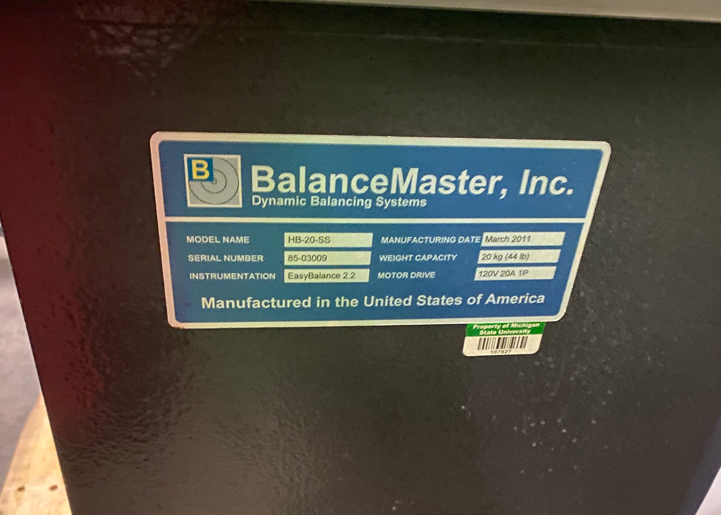 BalanceMaster Inc #HB-20-55 Balancing System