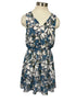Banana Republic Steel Blue, Charcoal, White Floral Sleeveless Dress Women's Size 6P