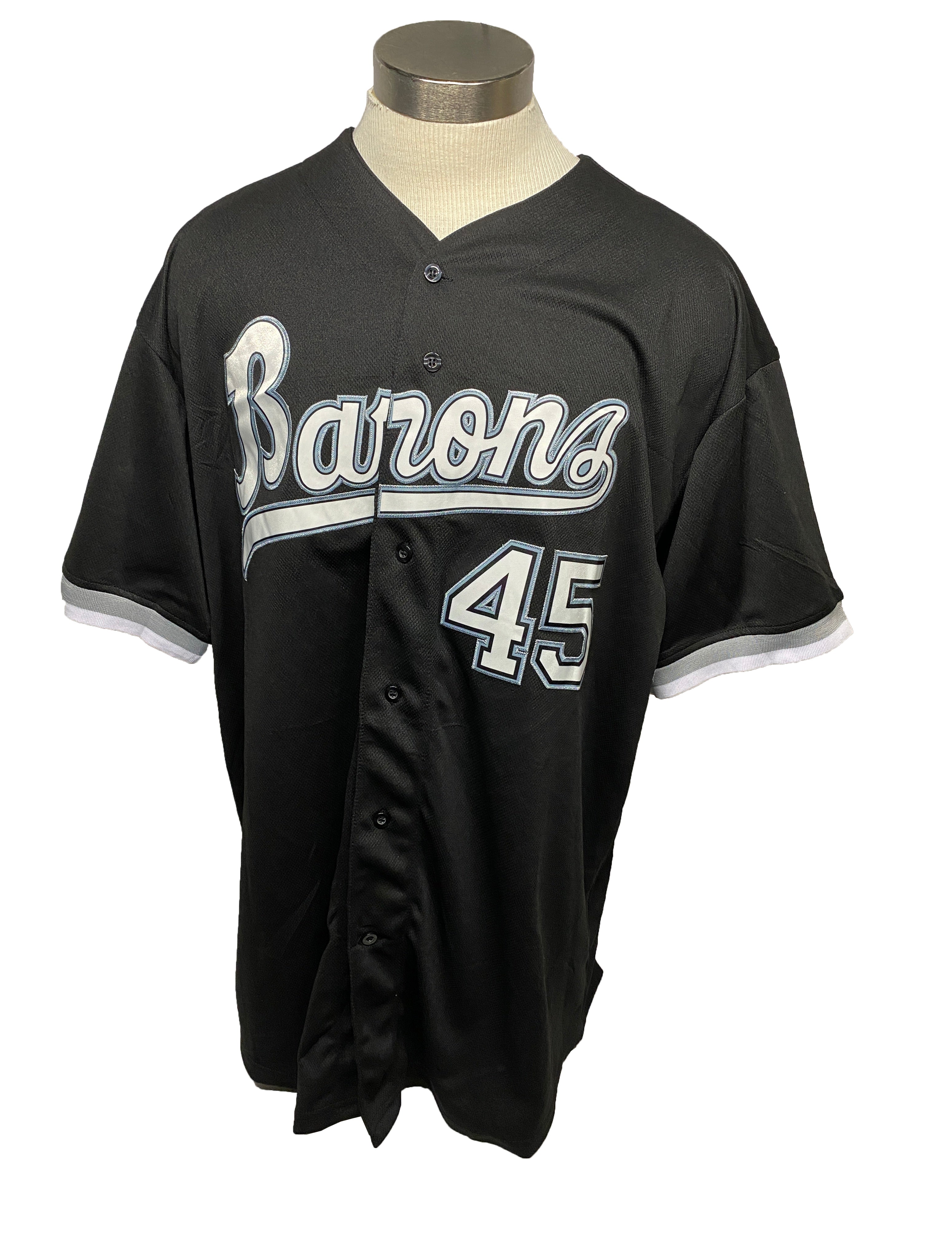 Baron's #45 Jordan Black Baseball Jersey Button Up Men's XXXL