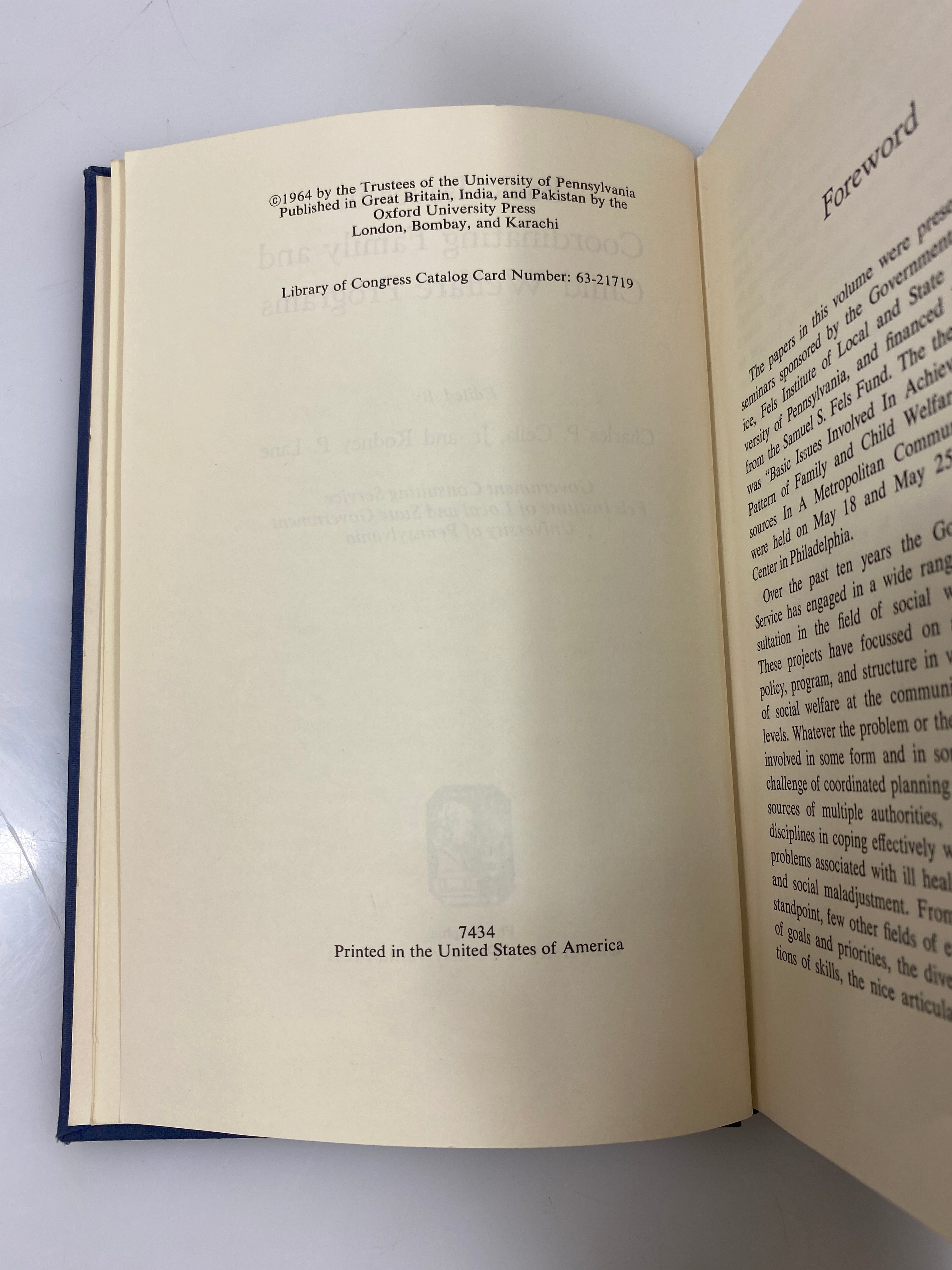 Basic Issues in Coordinating Family and Child Welfare Programs Ex-libra 1964 HC