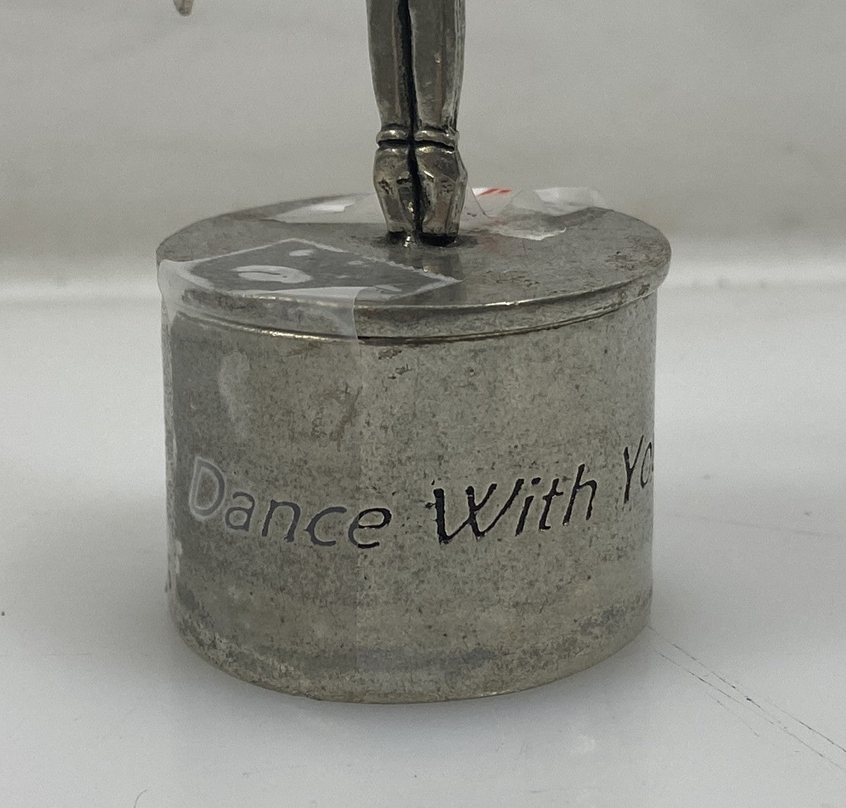 Basic Spirit Fine Pewter Ballerina Wish Box Figurine With Earrings