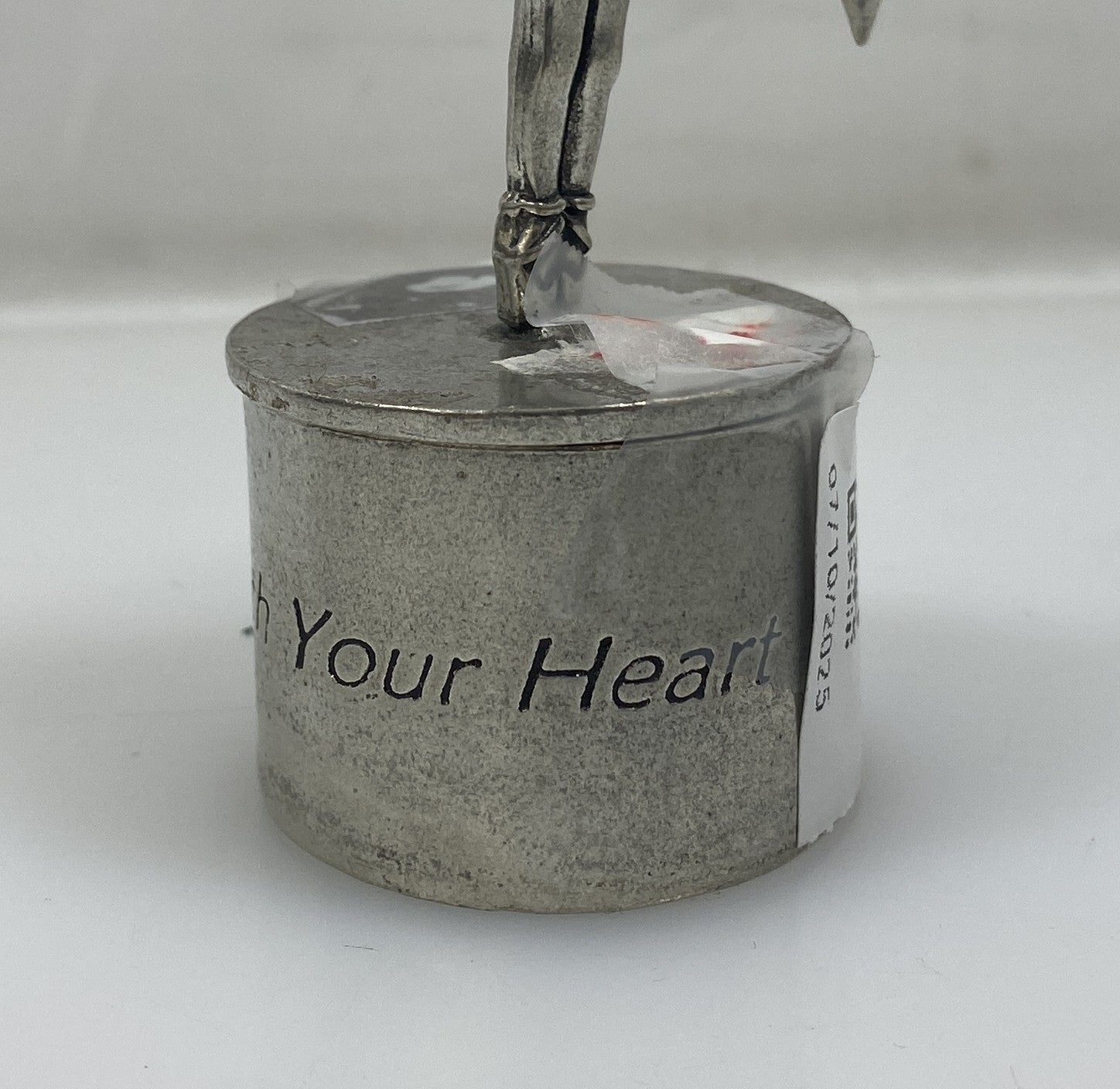 Basic Spirit Fine Pewter Ballerina Wish Box Figurine With Earrings