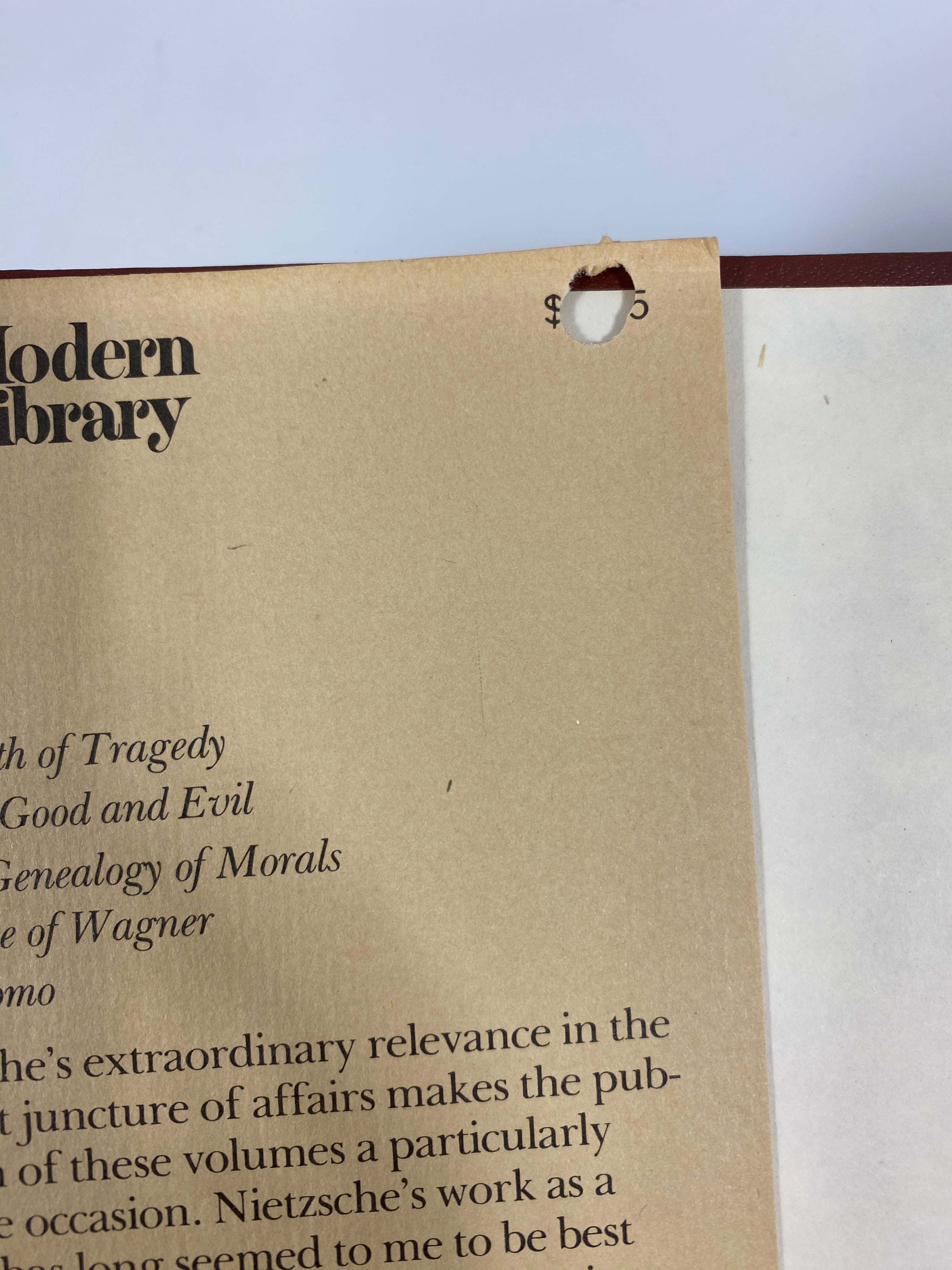 Basic Writings of Nietzsche The Modern Library 1968 HCDJ