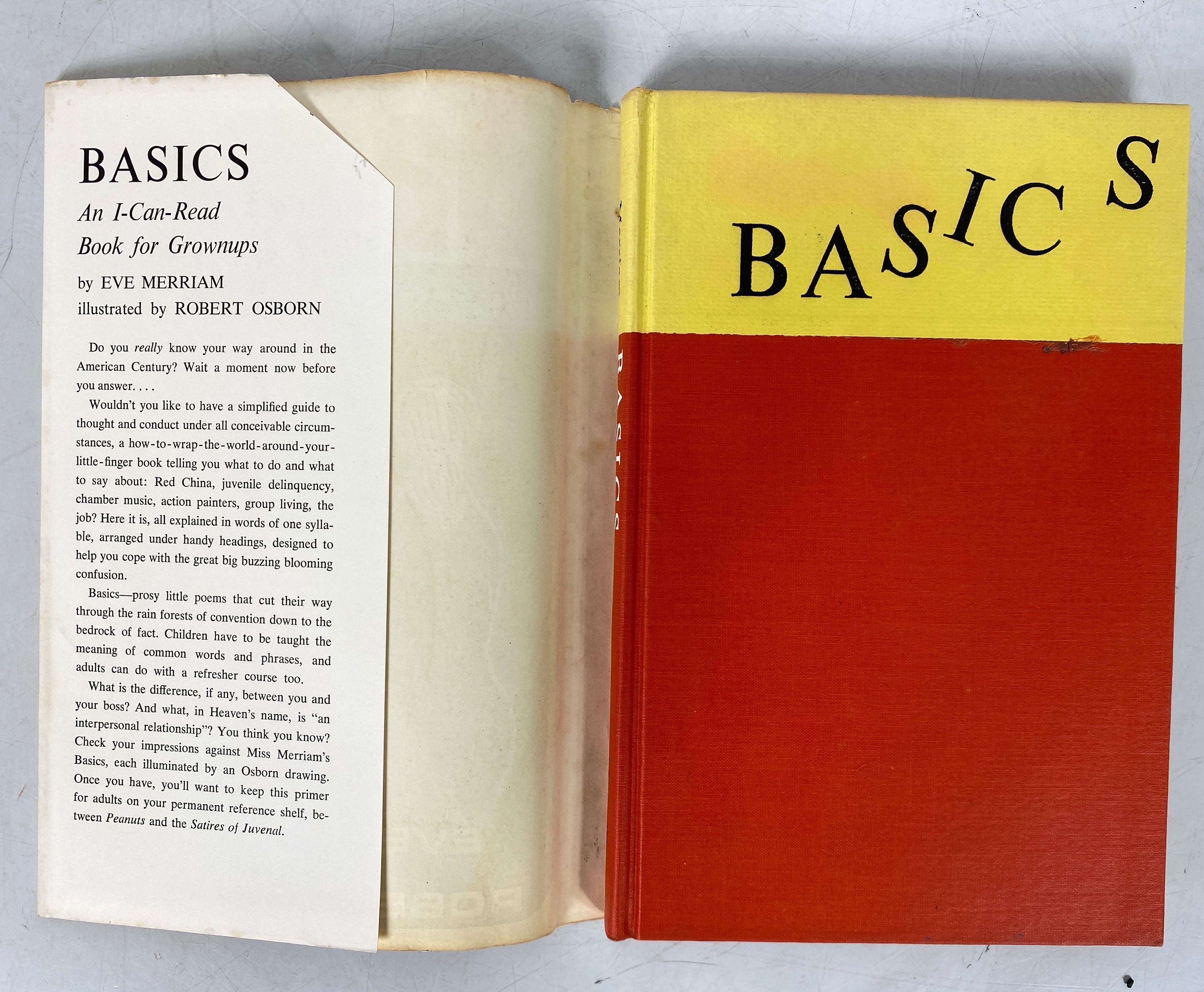 Basics An I Can Read Book for Grownups Eve Merriam 1962 1st Print HCDJ