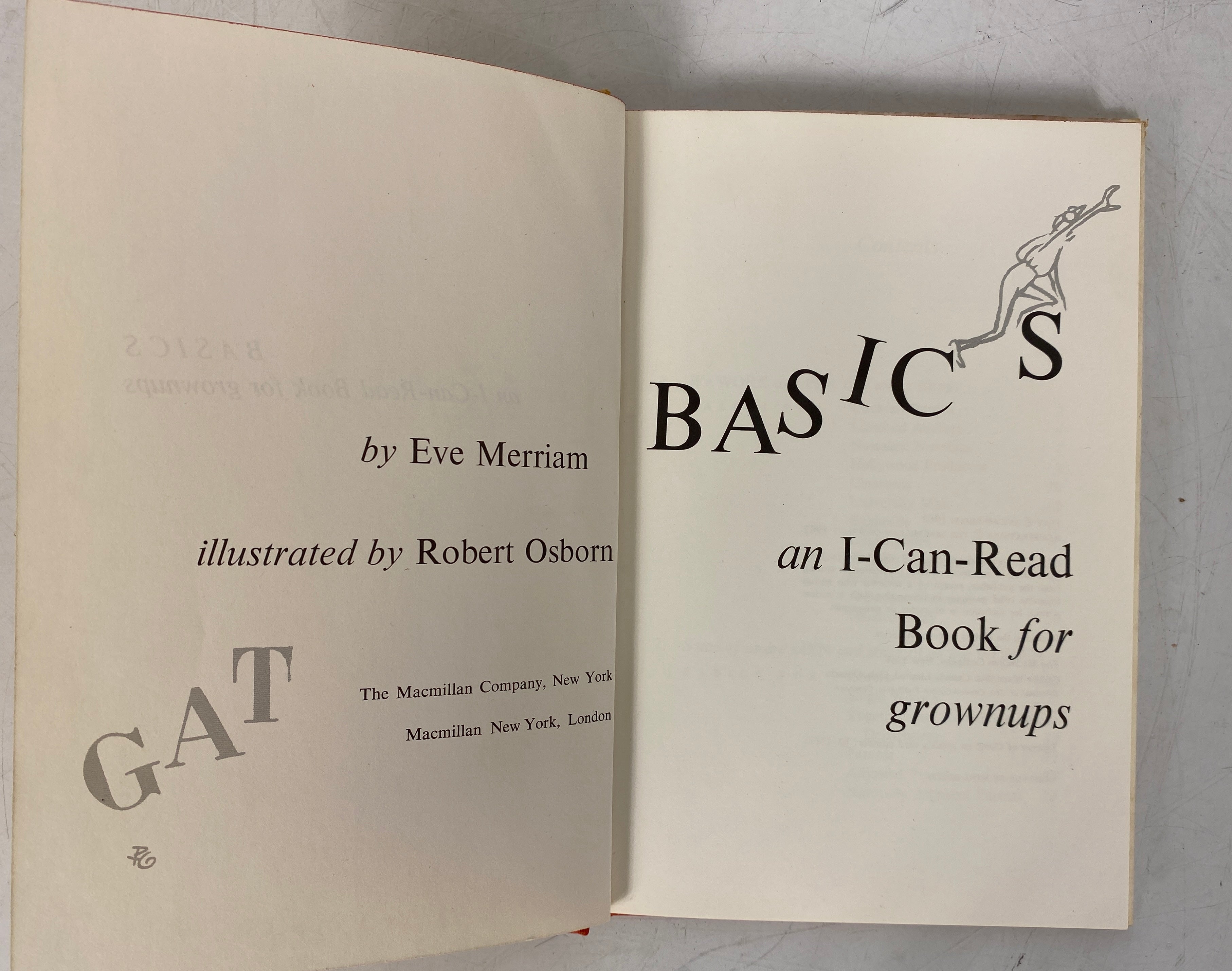 Basics An I Can Read Book for Grownups Eve Merriam 1962 1st Print HCDJ
