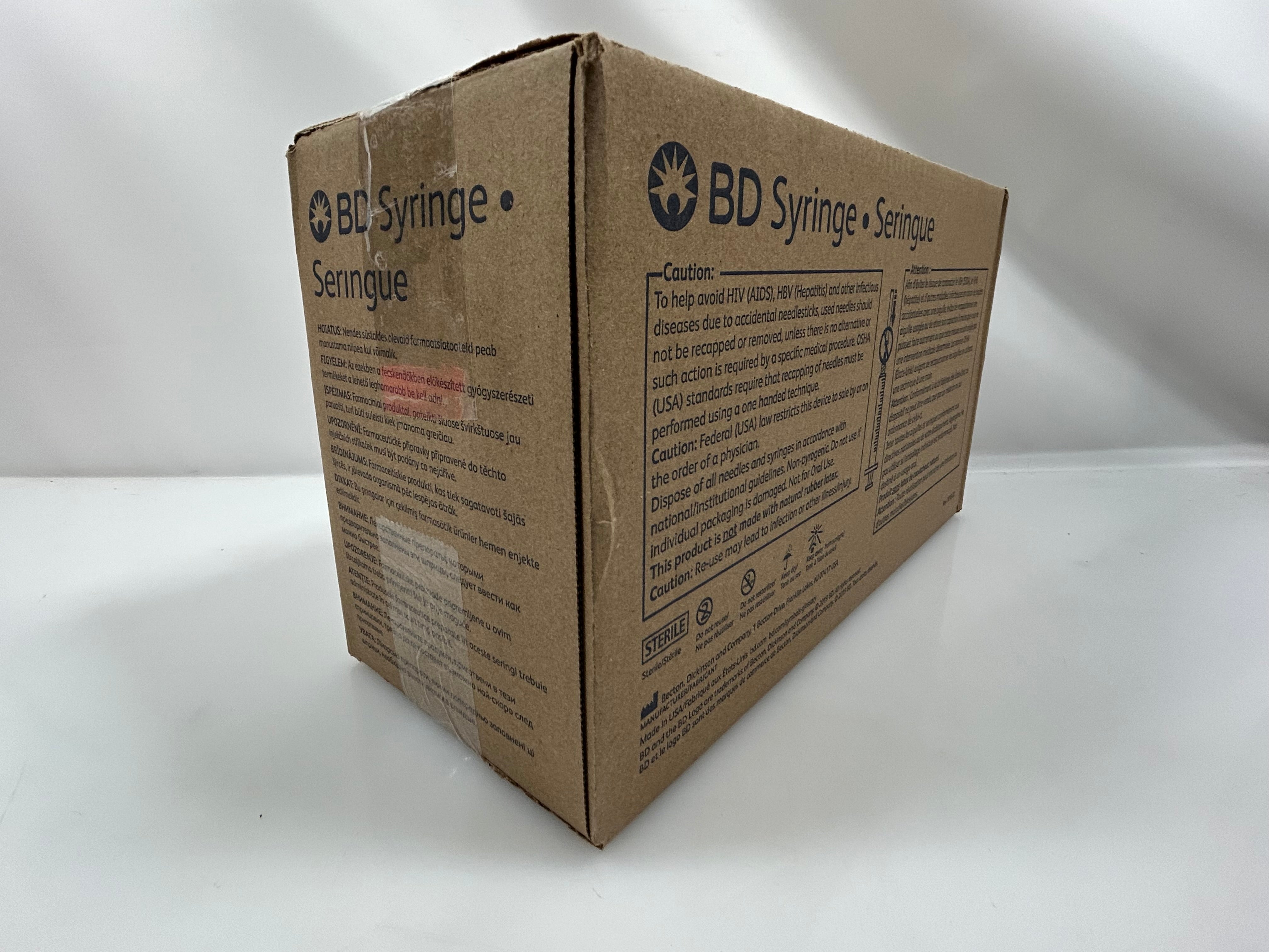 BD Plastipak 3mL Syringe 200 Count 309656 *New in Package*