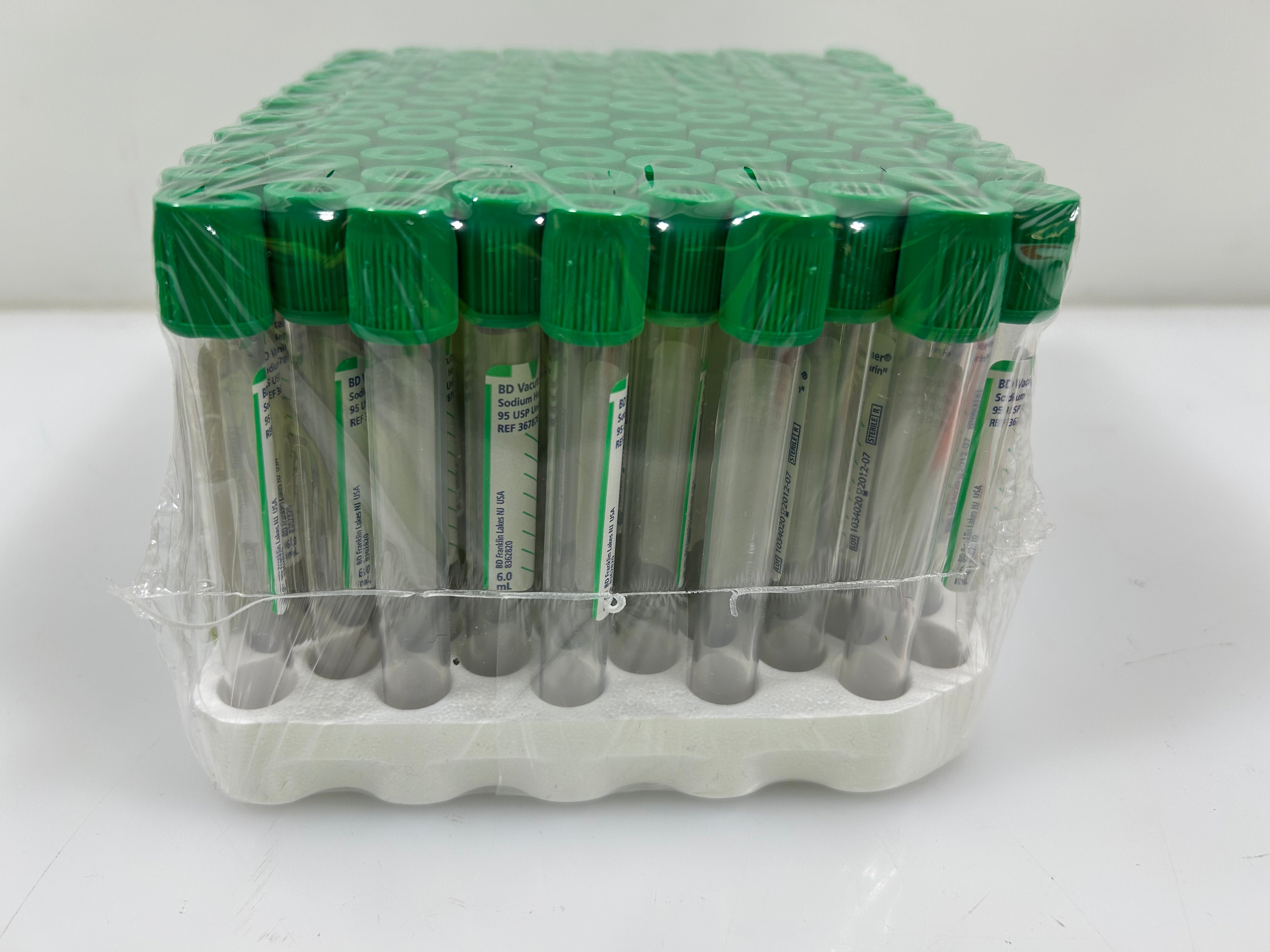BD Vacutainer Sodium Heparin 95 Blood Collection Tubes 100 count