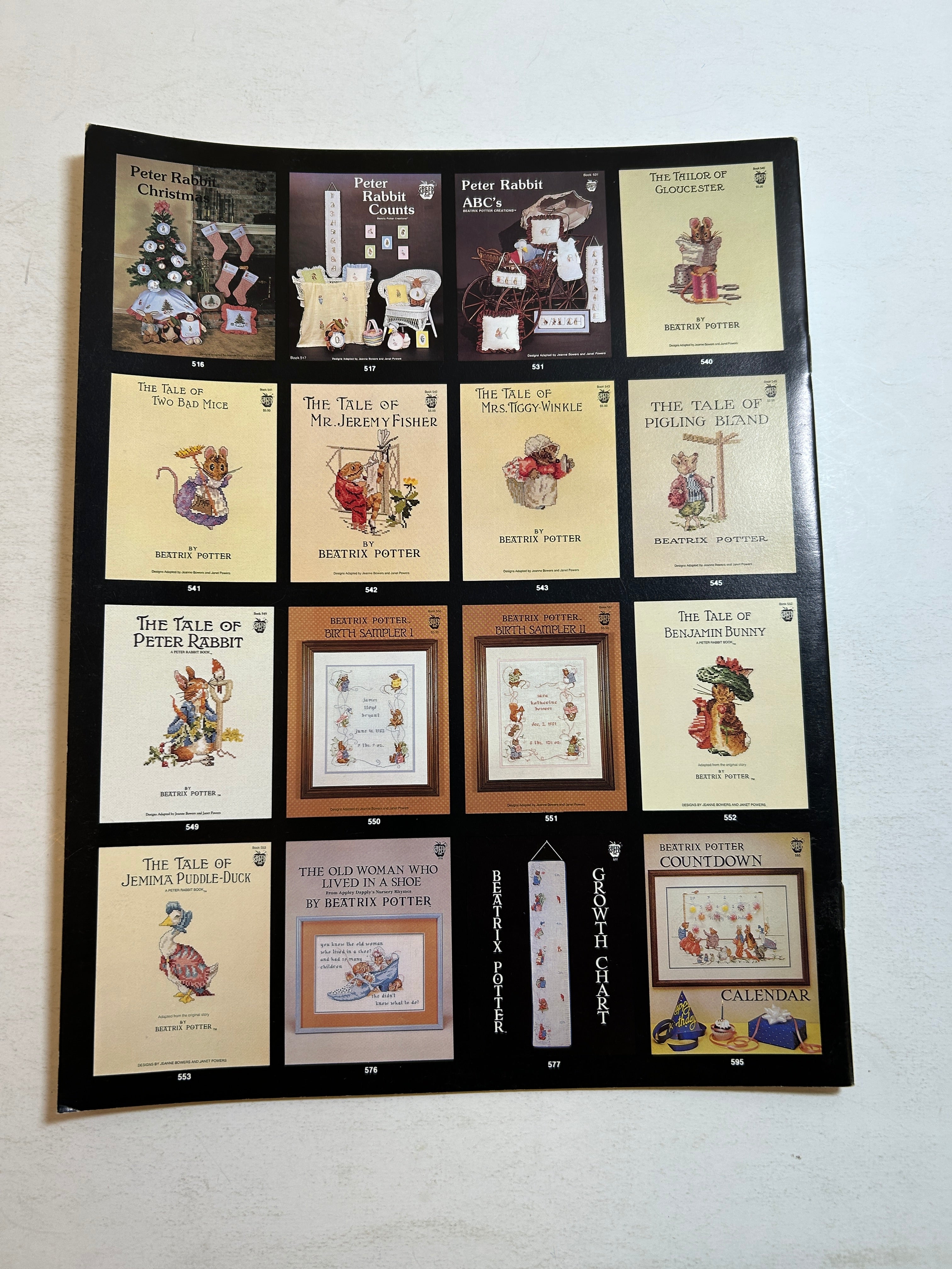 Beatrix Potter ALPHABET Cross Stitch Book 1989 Green Apple Co # 593 Media