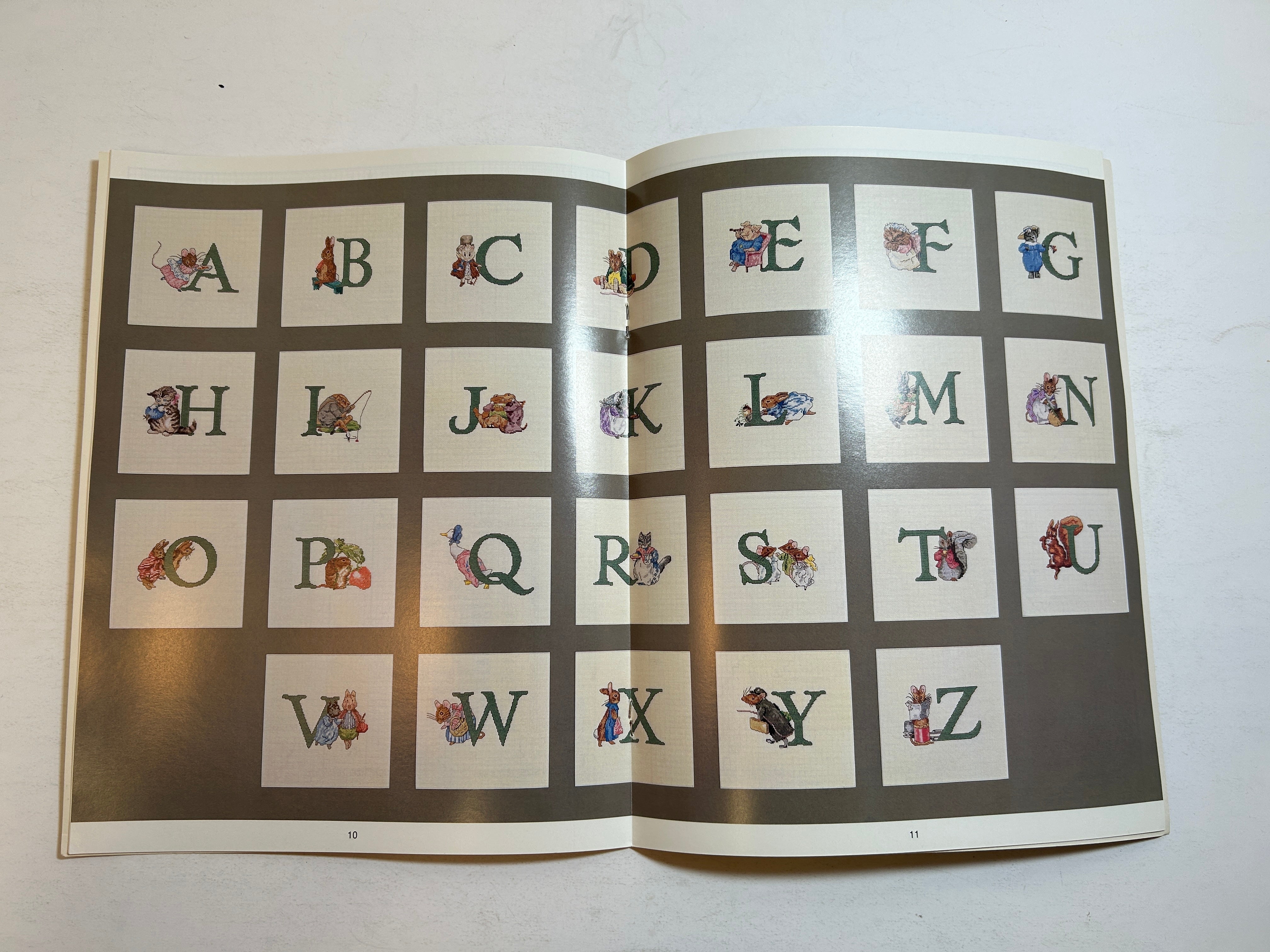 Beatrix Potter ALPHABET Cross Stitch Book 1989 Green Apple Co # 593 Media