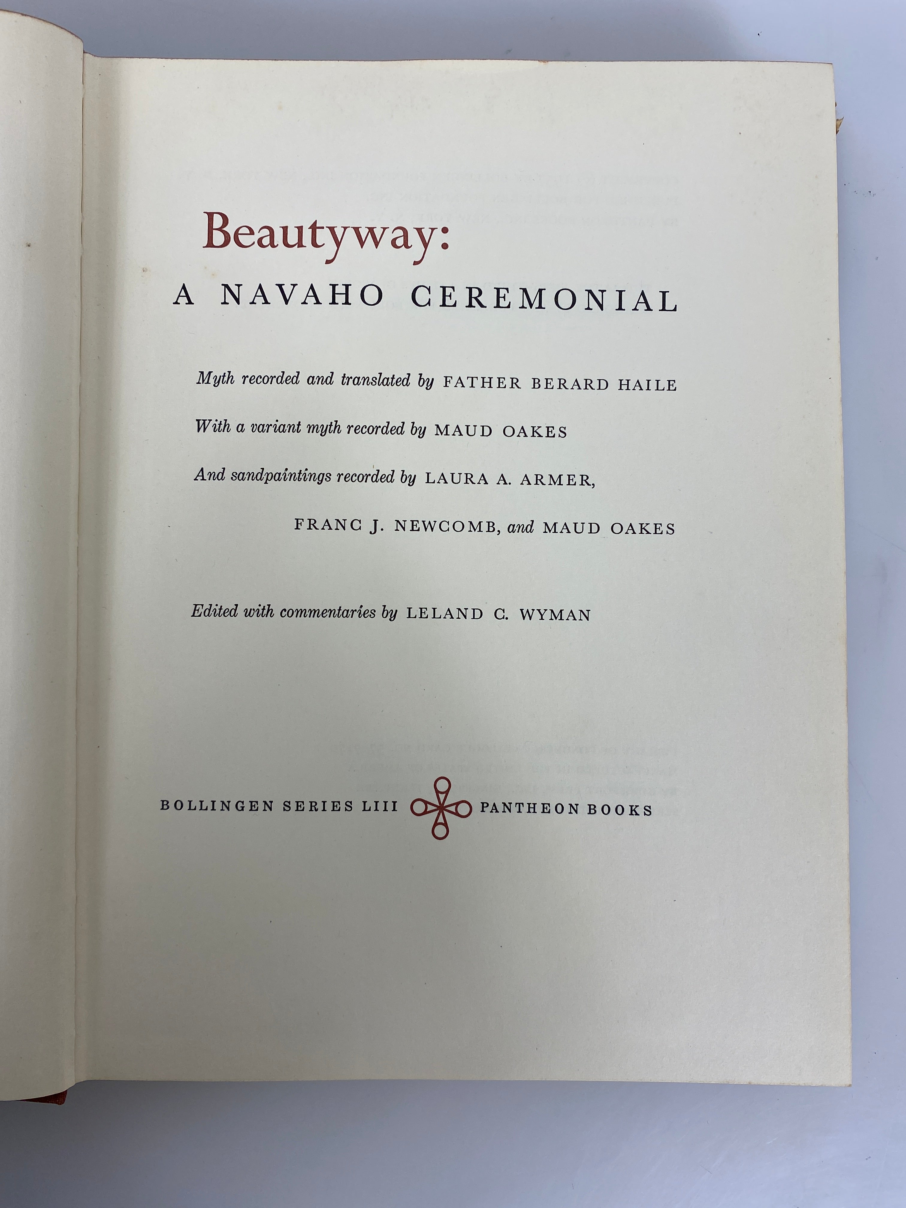 Beautyway A Navaho Ceremonial w Navaho Language Supplement 1957 HCDJ